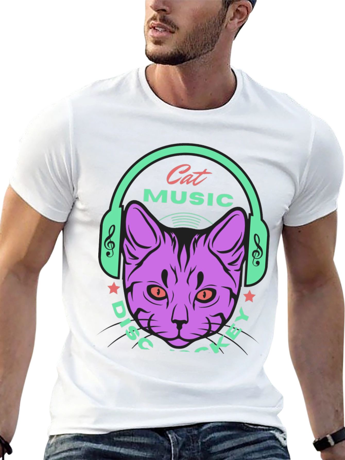 Cat Music DJ Graphic Tee