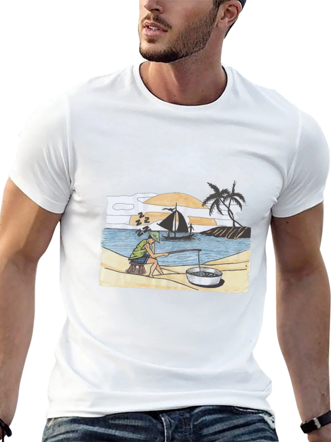 Island Fisherman Graphic T-Shirt