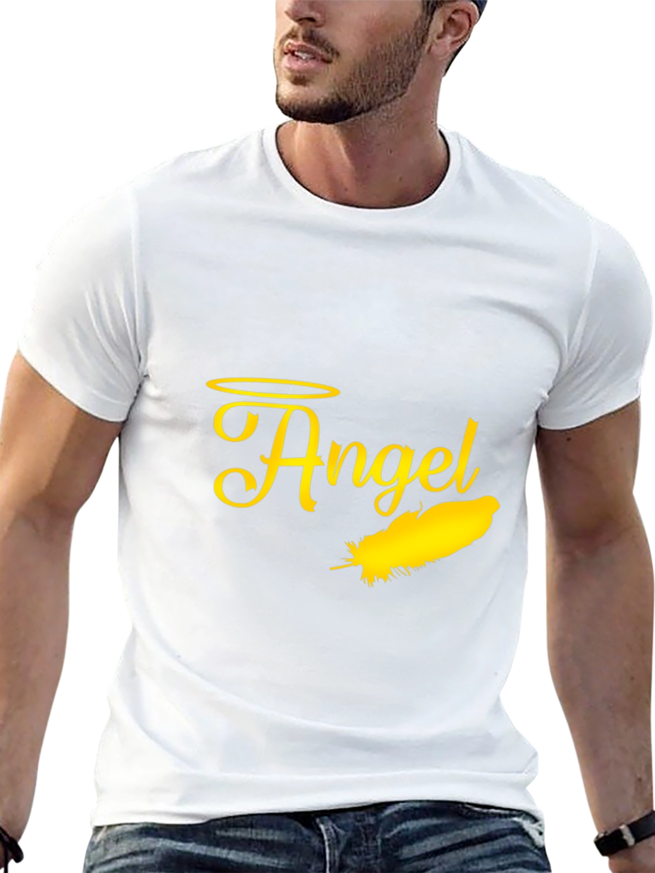 Angel Feather Graphic Black T-Shirt