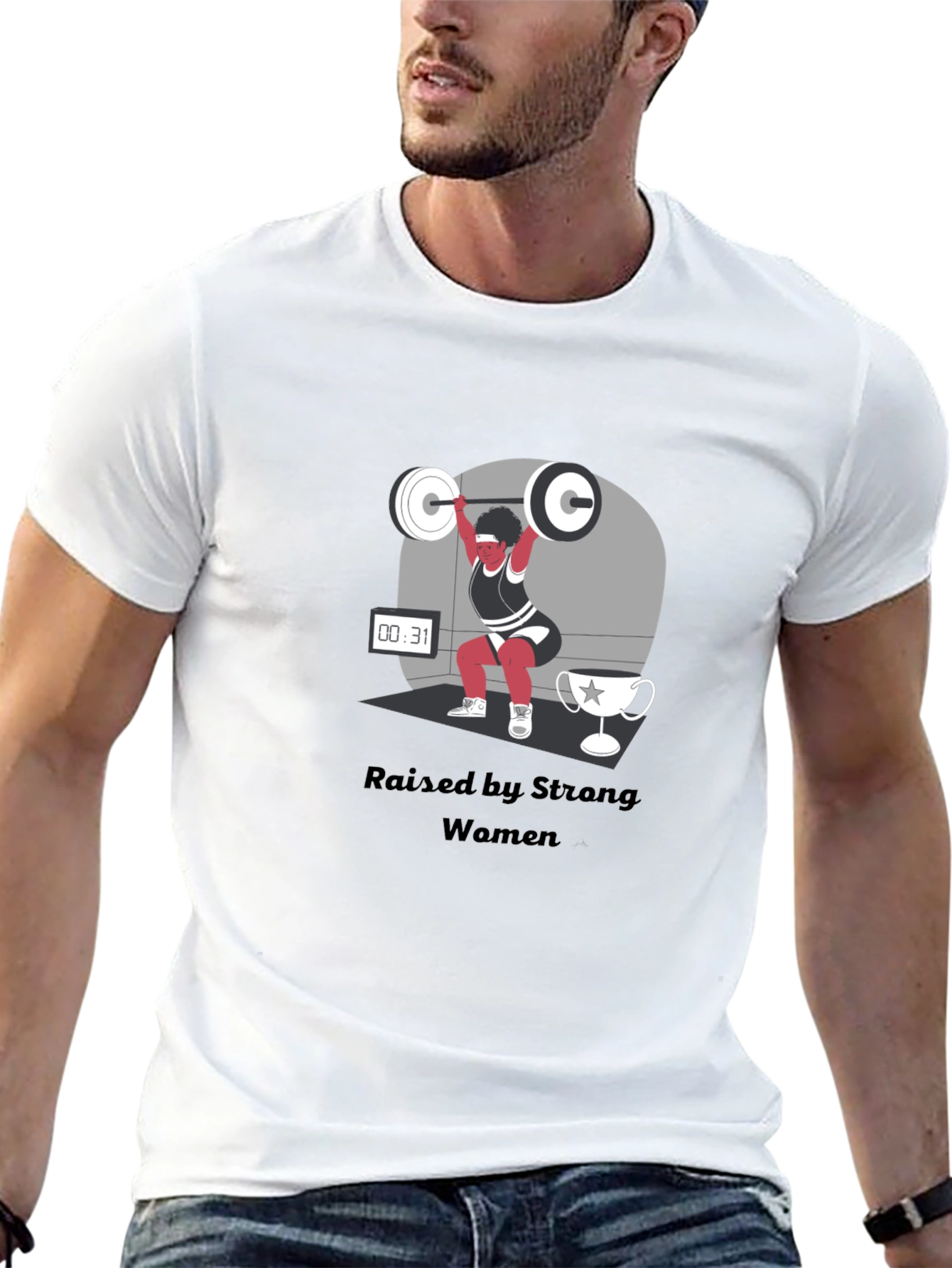 Strong Women Graphic Tee - Weightlifting Design