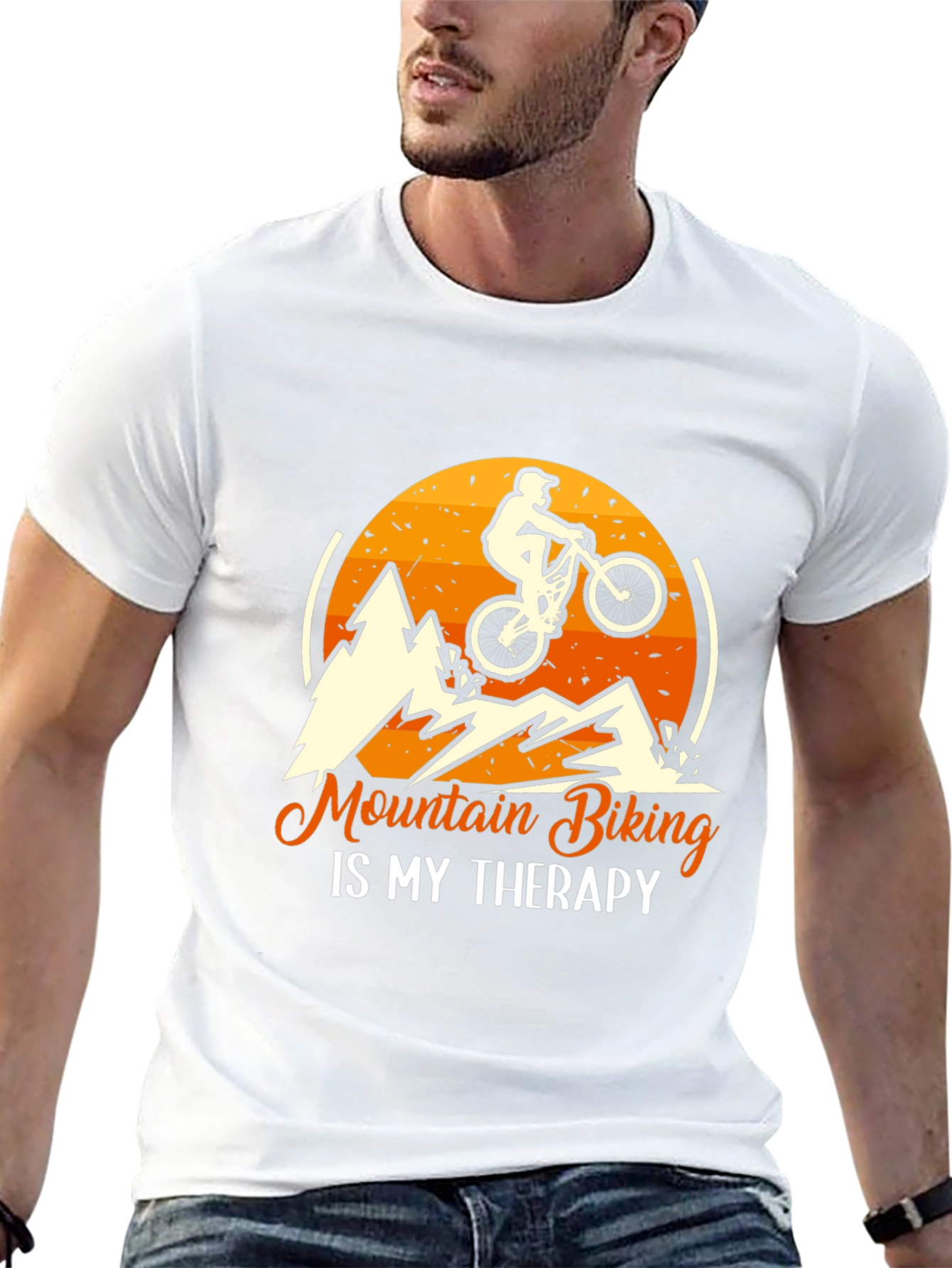 Mountain Biking is My Therapy Graphic Tee