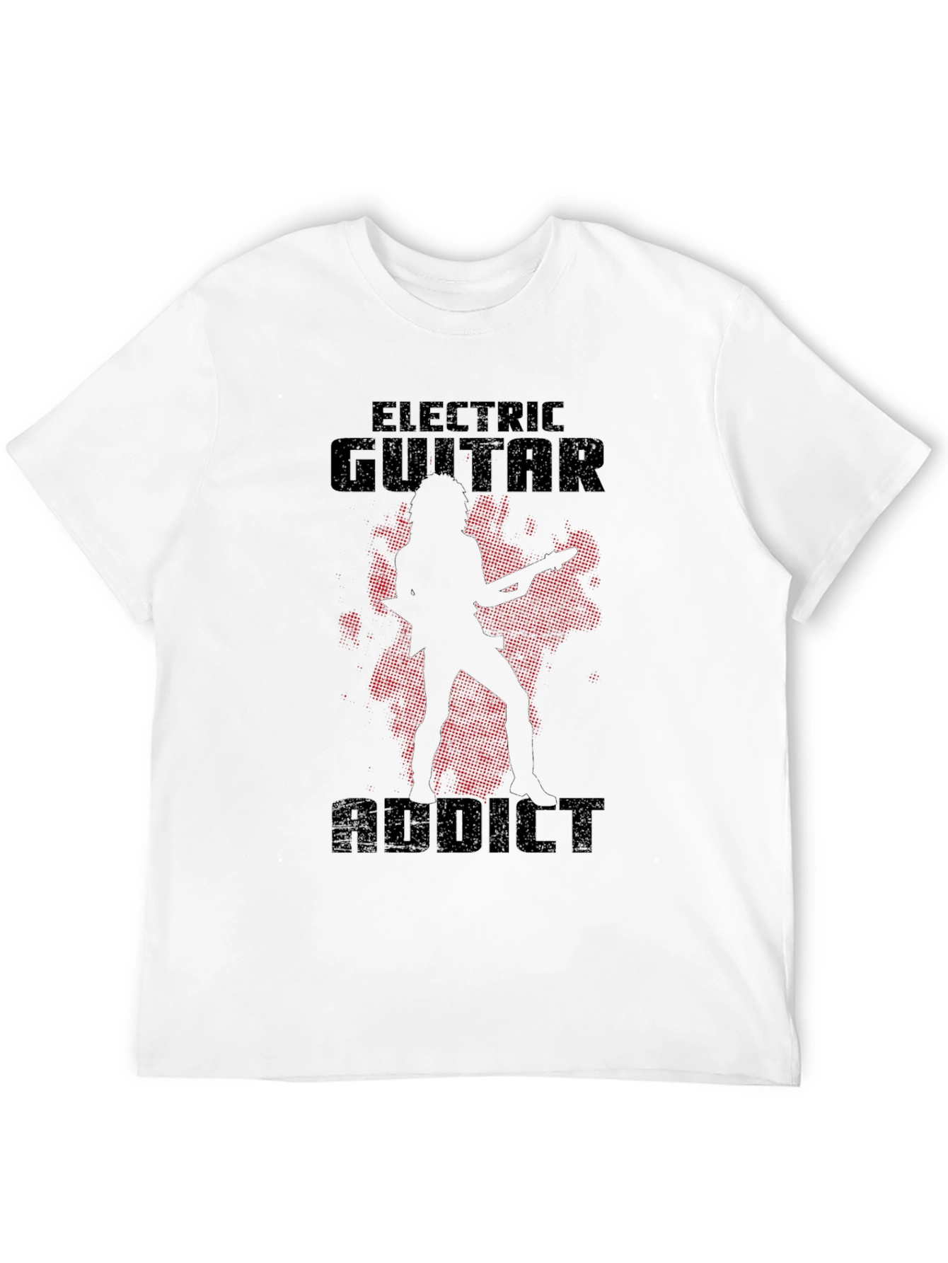 Electric Guitar Addict Black T-Shirt Rock Music Lover