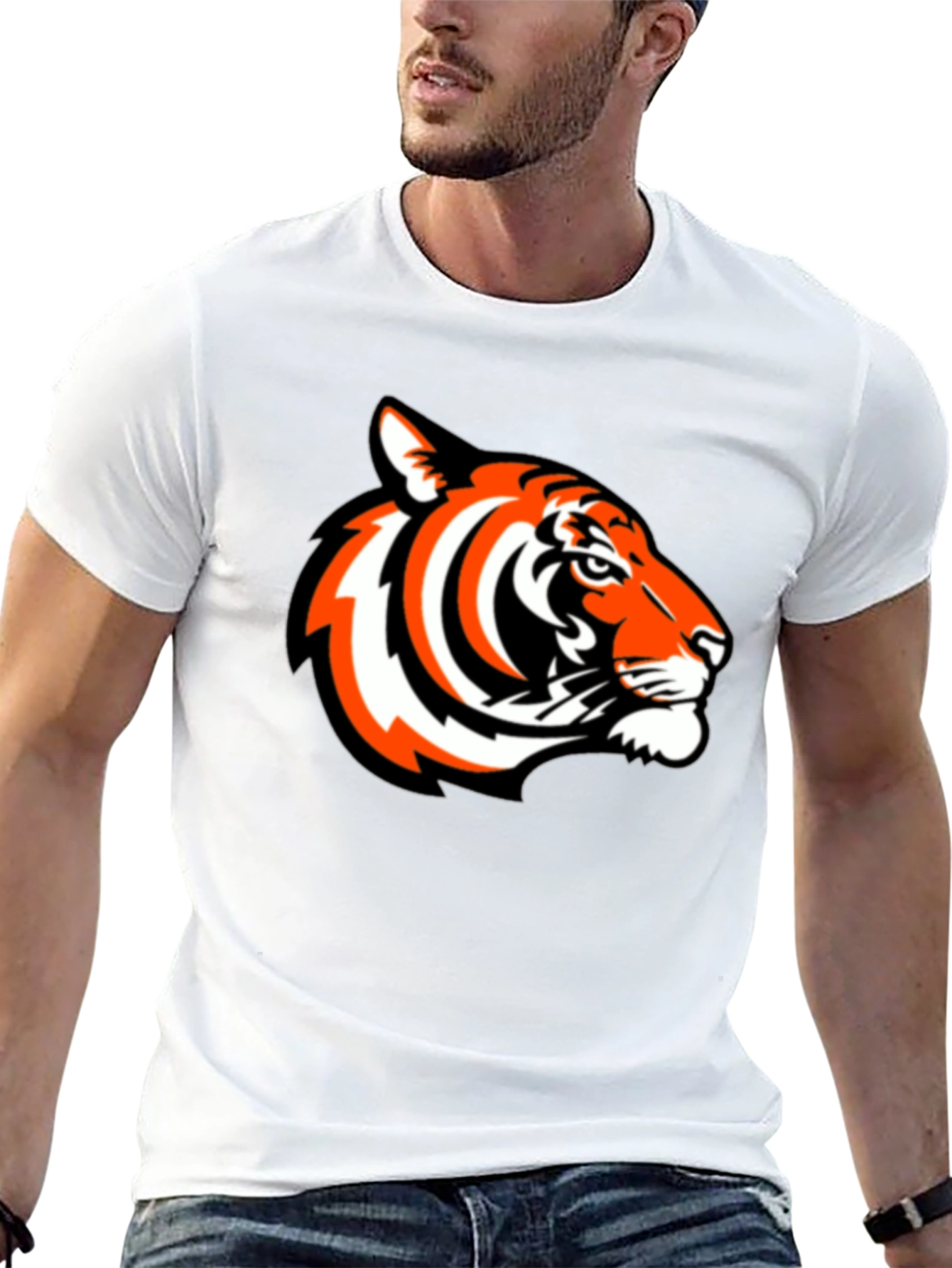 Bold Tiger Graphic Tee - Black Casual Comfort