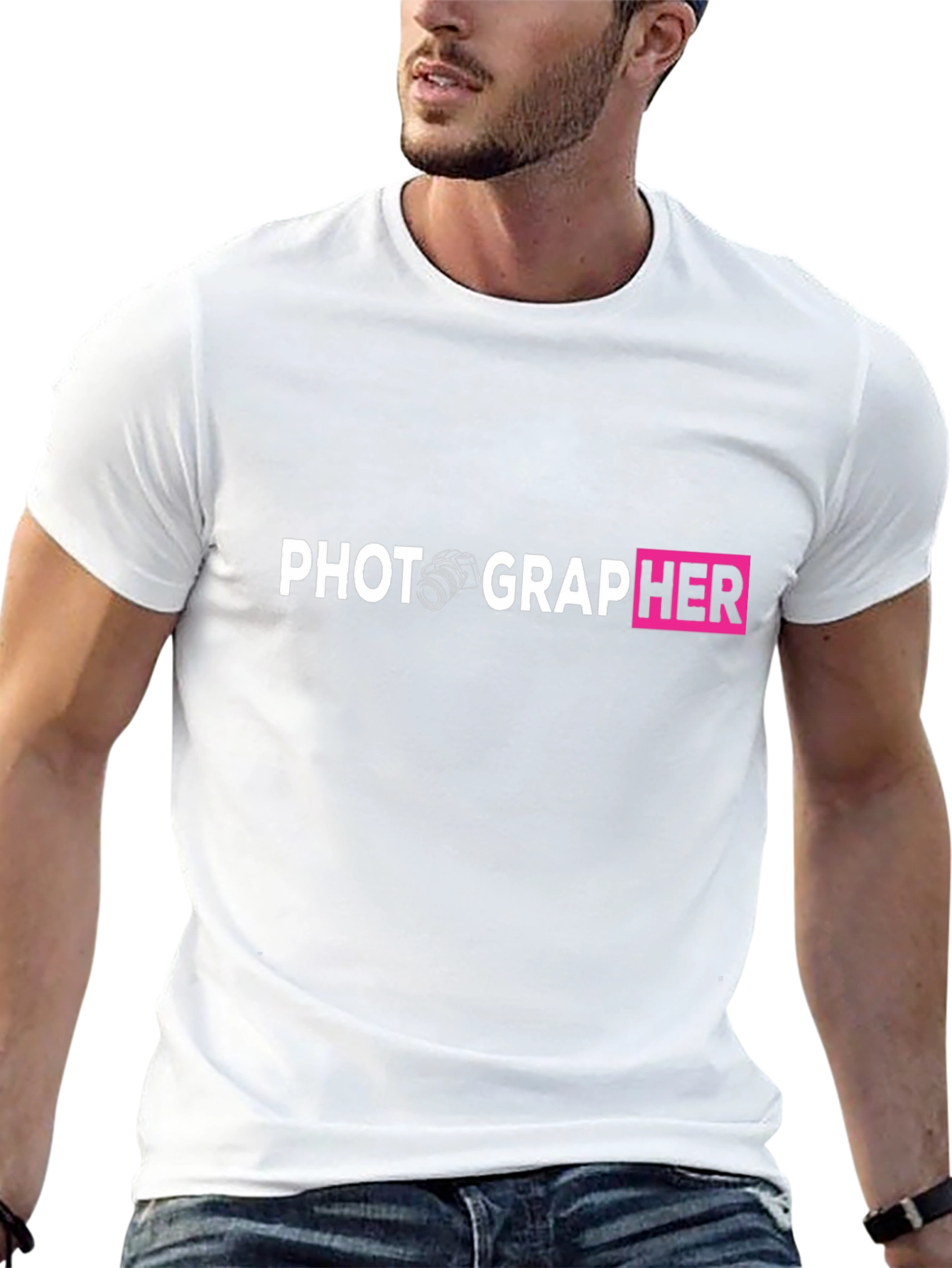 Photographer Graphic Tee - Camera Design Black T-Shirt
