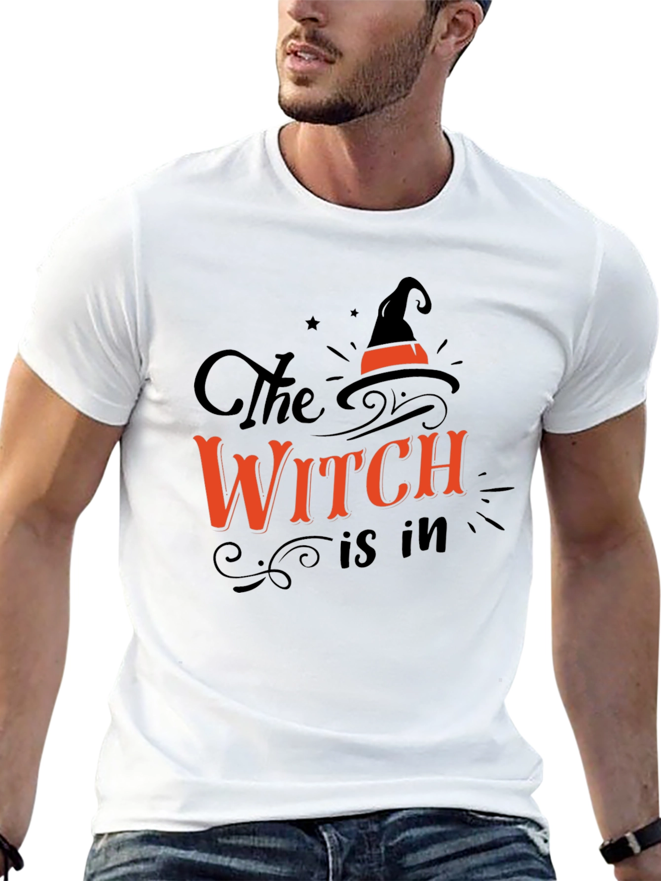 The Witch is In Halloween Graphic Tee - Black