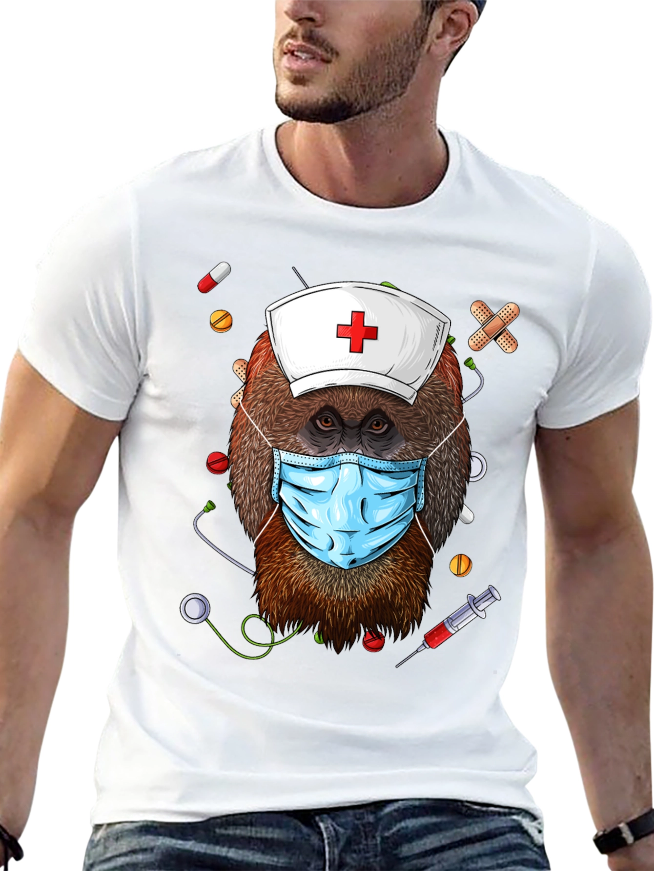 Orangutan Nurse T-Shirt - Cute Animal Graphic Tee