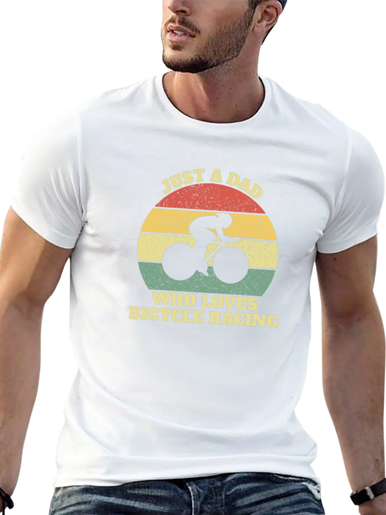 Just a Dad Who Loves Bicycle Racing T-Shirt