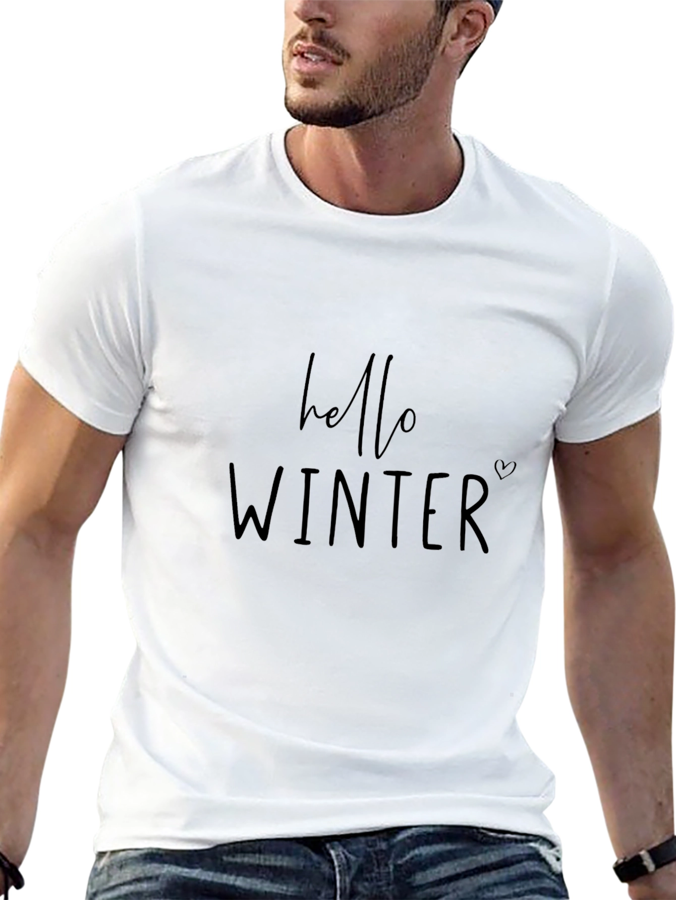 Hello Winter Black Graphic Tee