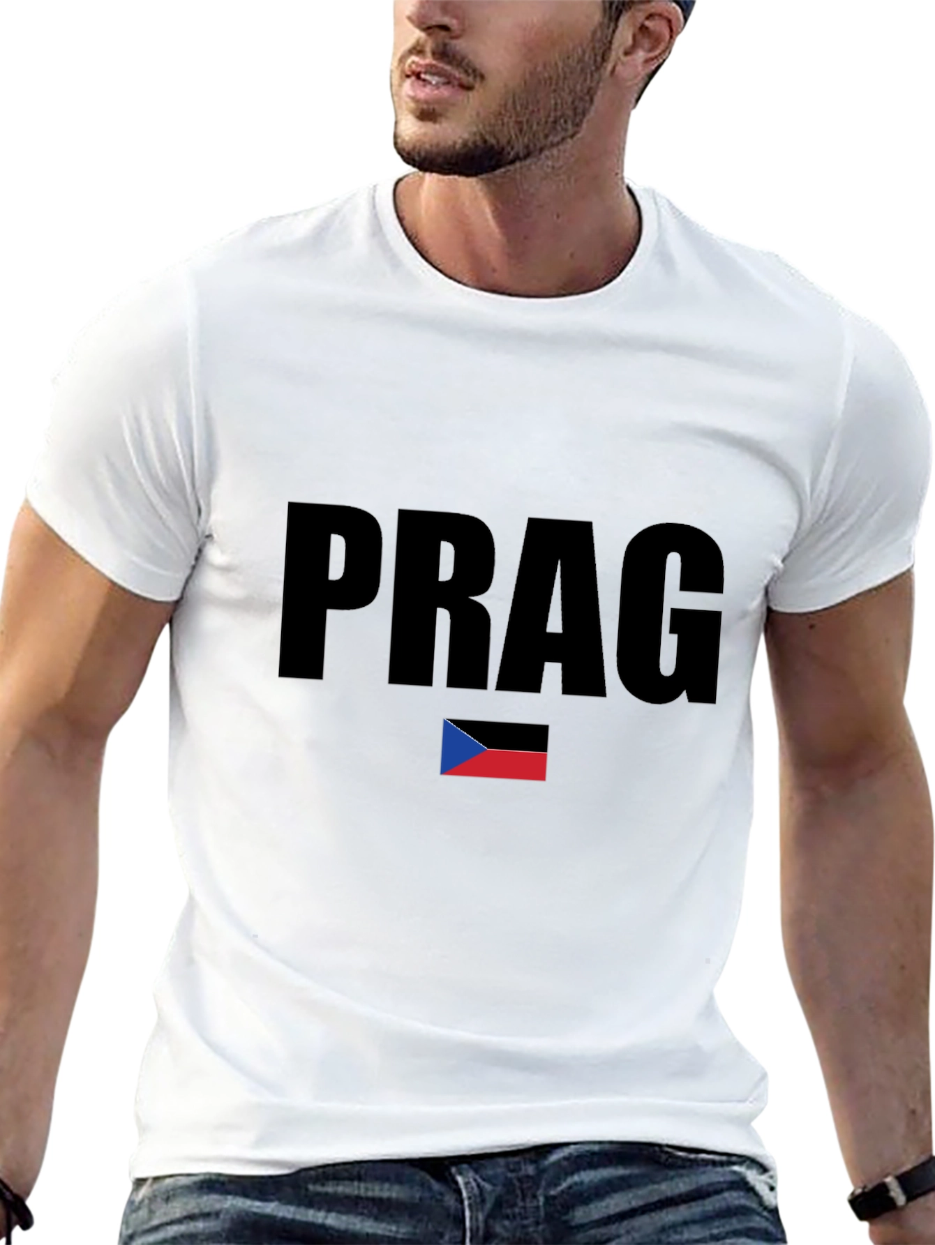 Prag T-Shirt with Czech Flag - Stylish Souvenir
