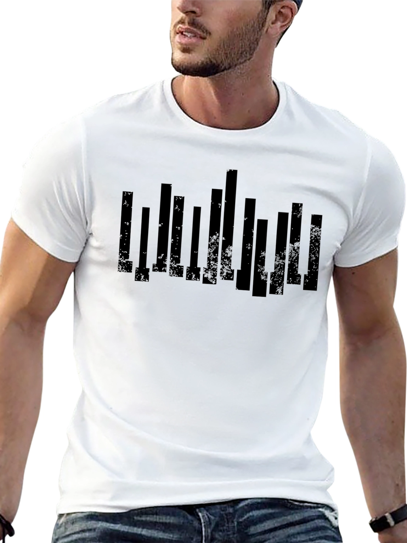Modern Cityscape Graphic T-Shirt - Black