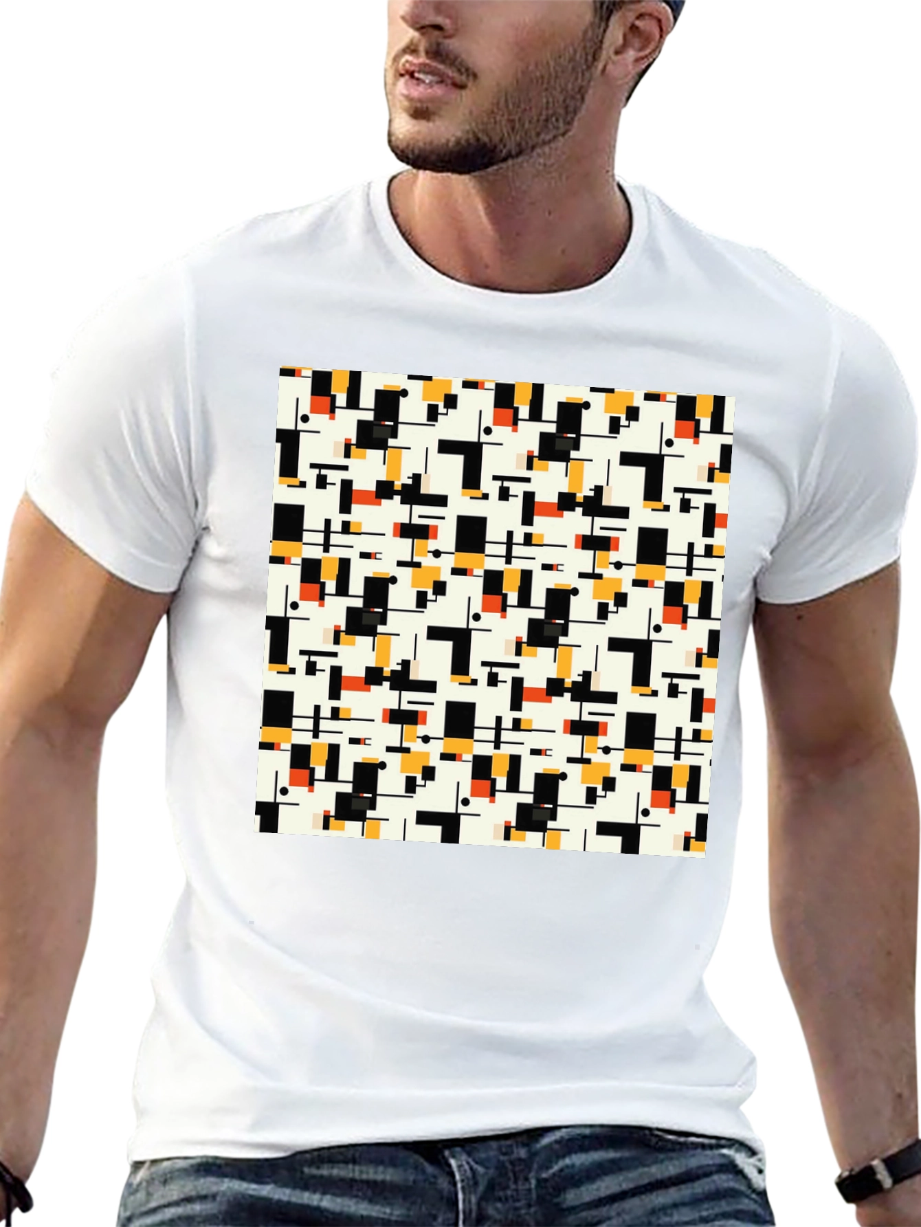Geometric Pattern T-Shirt - Modern Abstract Design