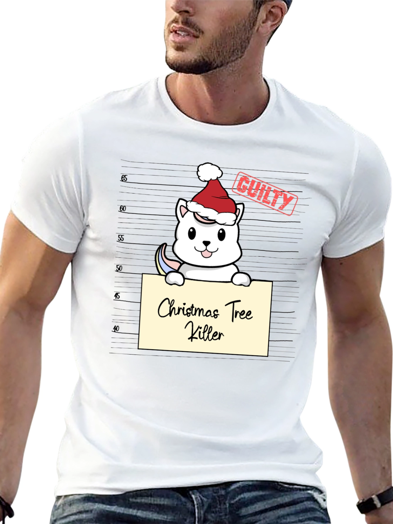 Christmas Tree Killer Guilty Santa Hat T-Shirt