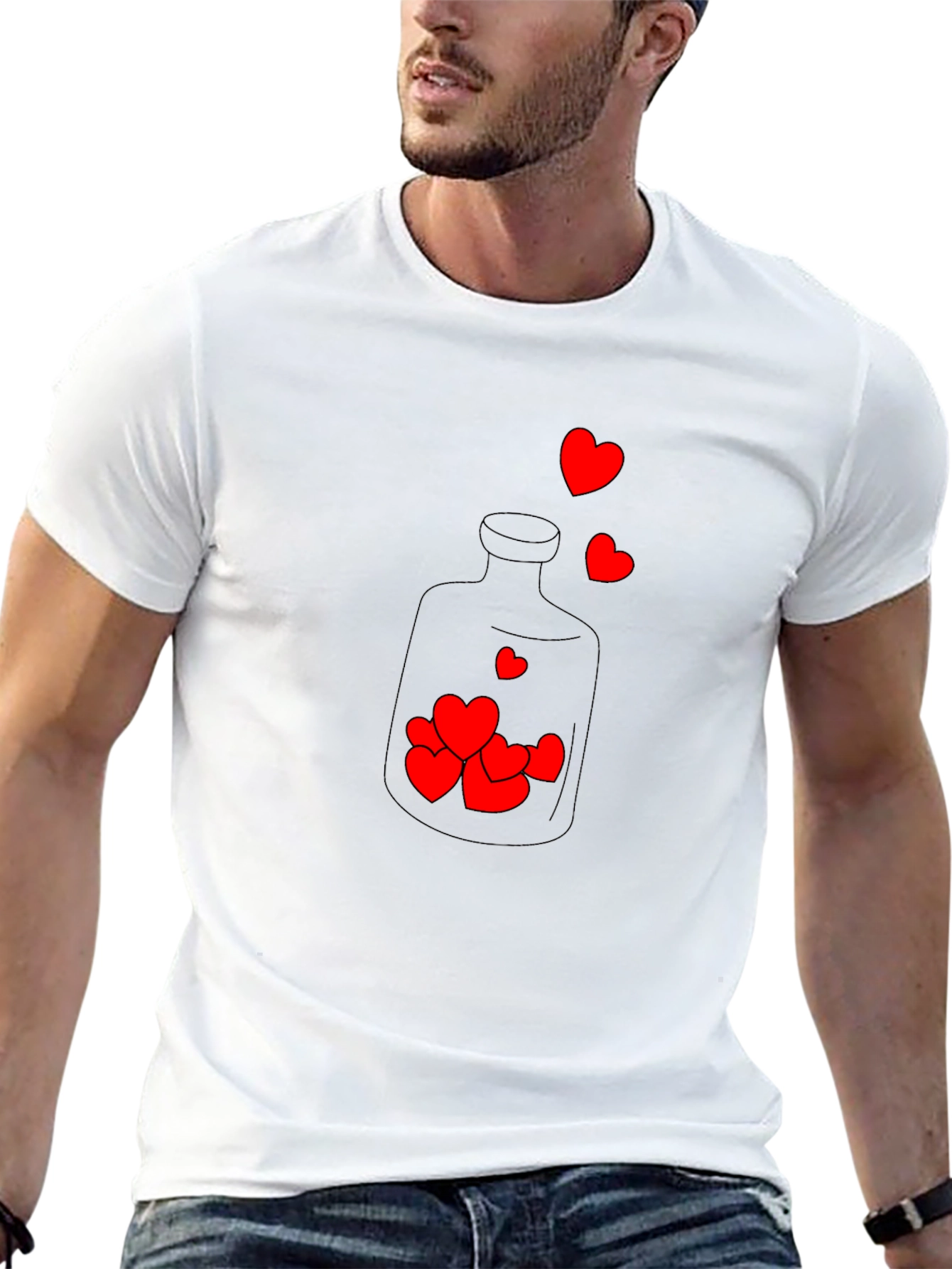 Heart Bottle Graphic Tee - Black T-Shirt