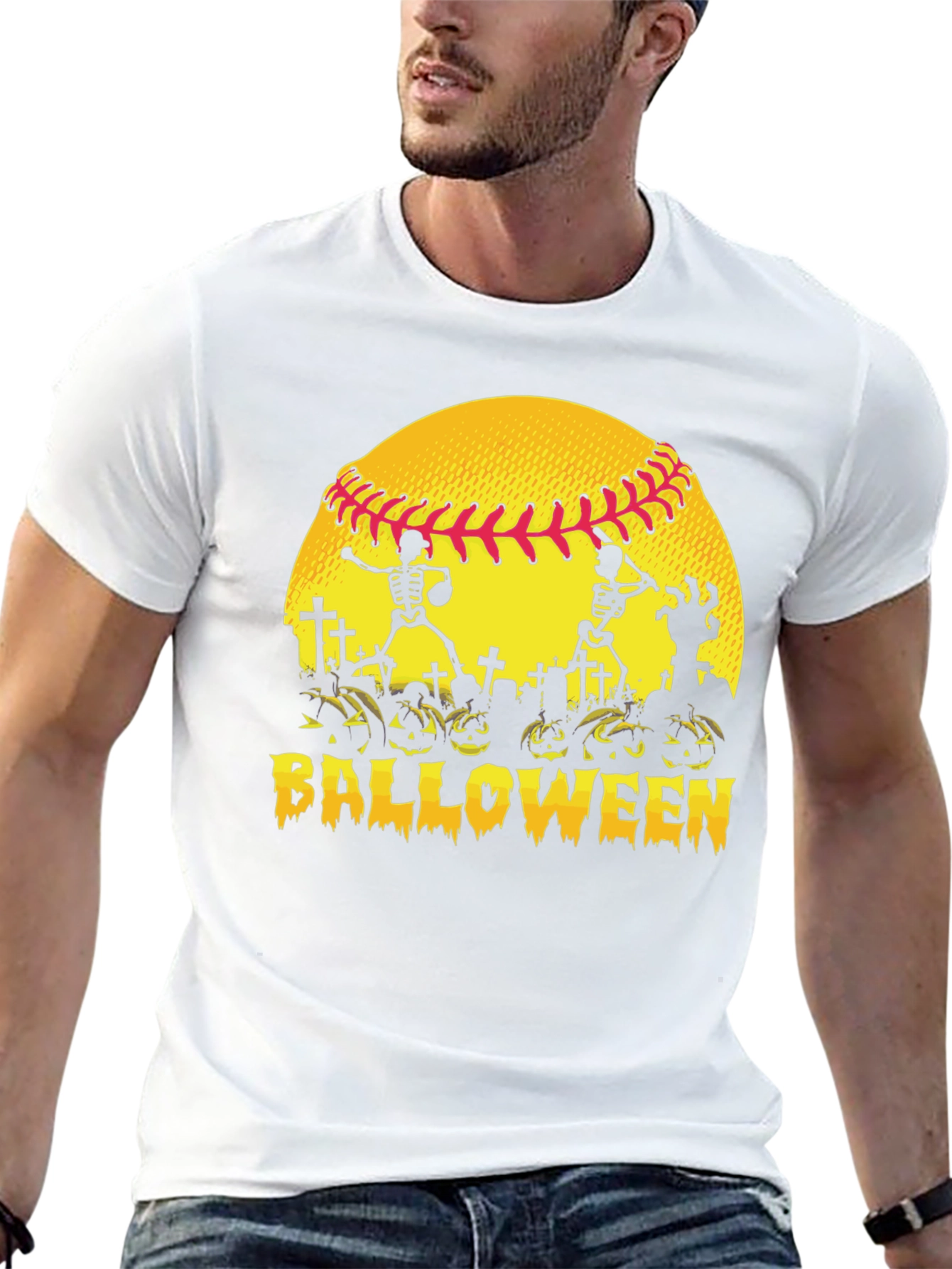 Halloween Baseball Skeleton T-Shirt