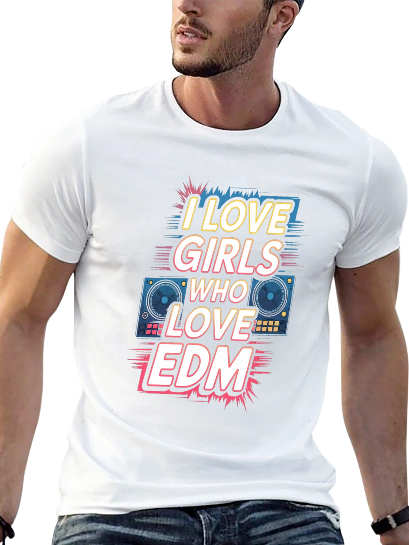 I Love Girls Who Love EDM Black T-Shirt