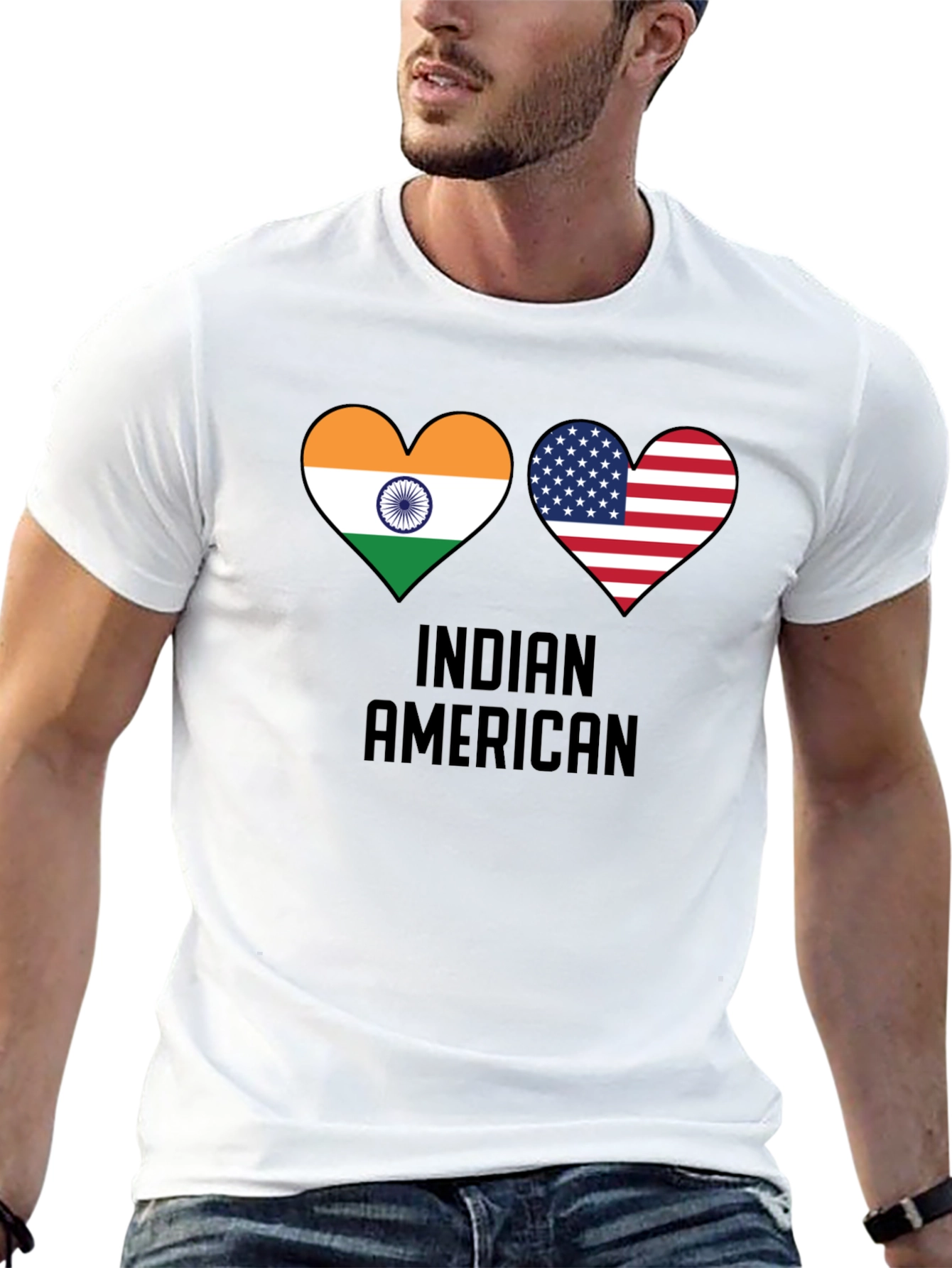 Indian American Flag Heart T-Shirt