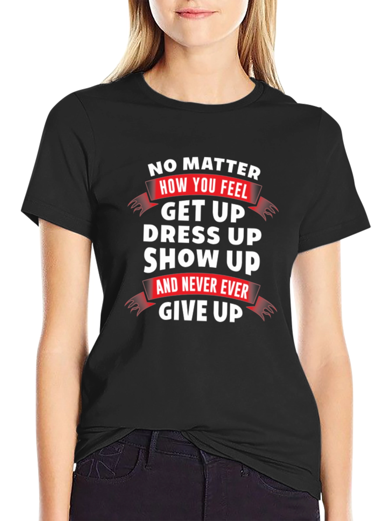 Motivational T-Shirt: Never Give Up Graphic Tee
