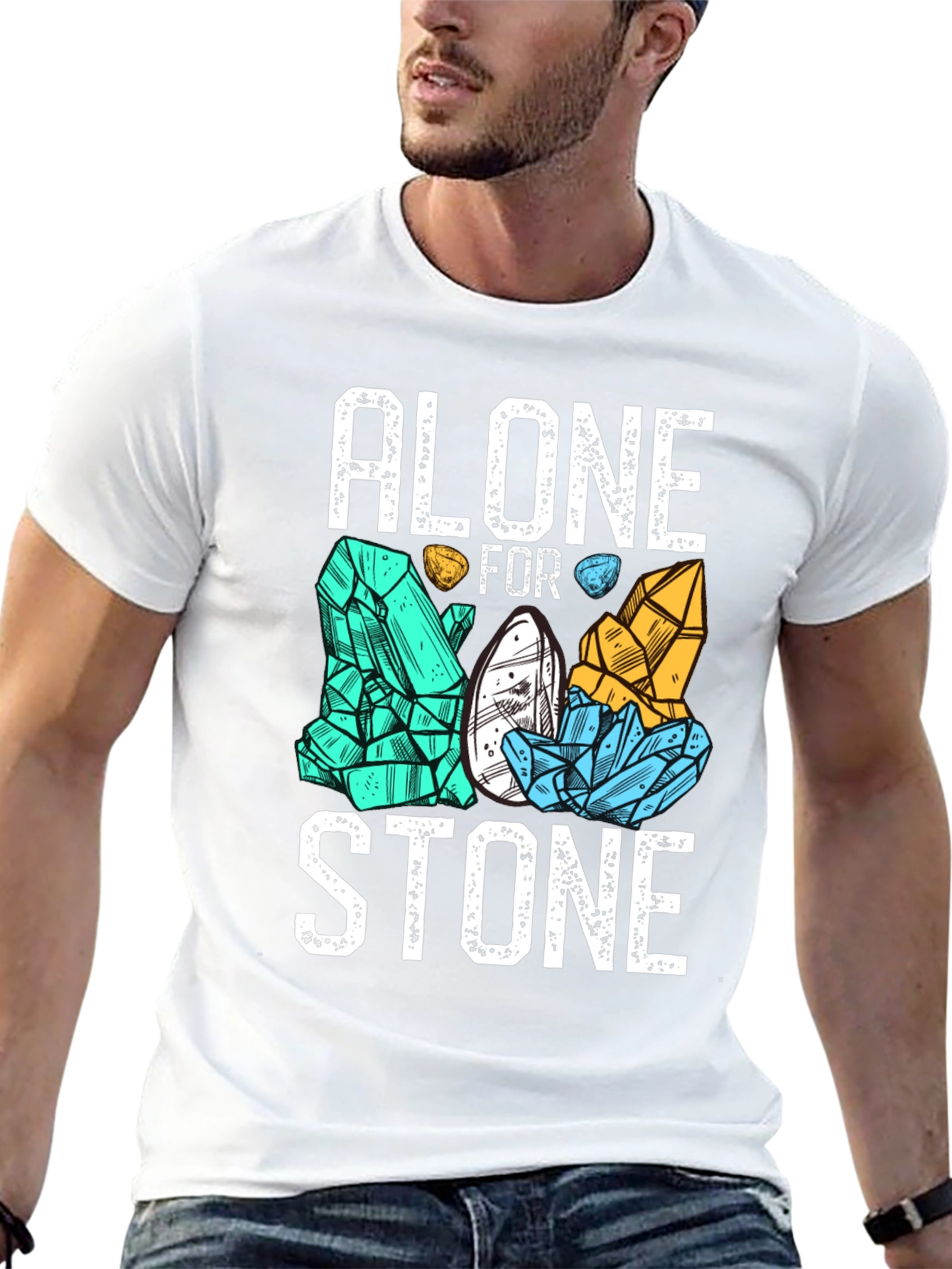 Alone for Stone Mens Graphic T-Shirt - Black
