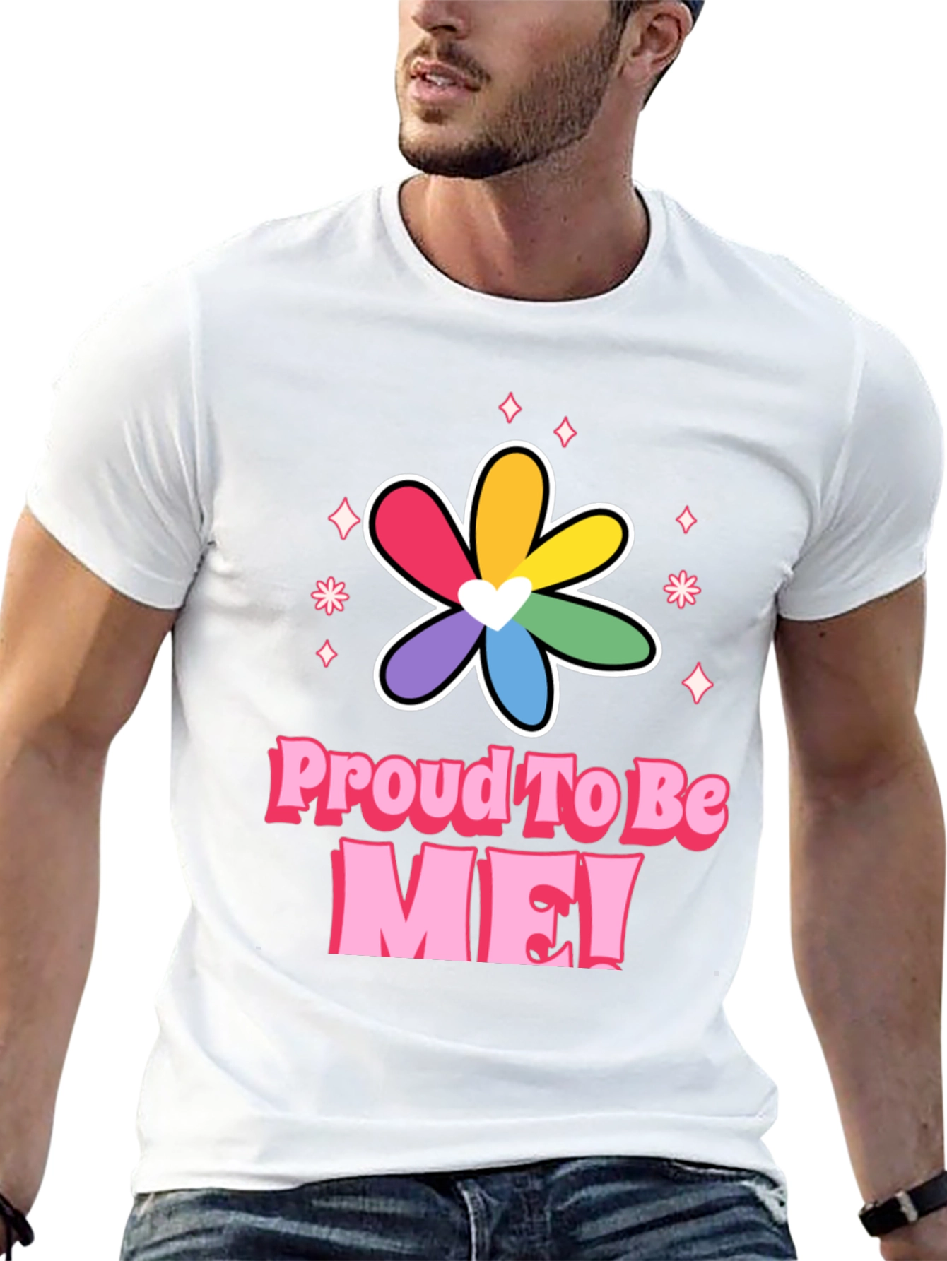 Proud To Be ME! Rainbow Pride Flower Tee