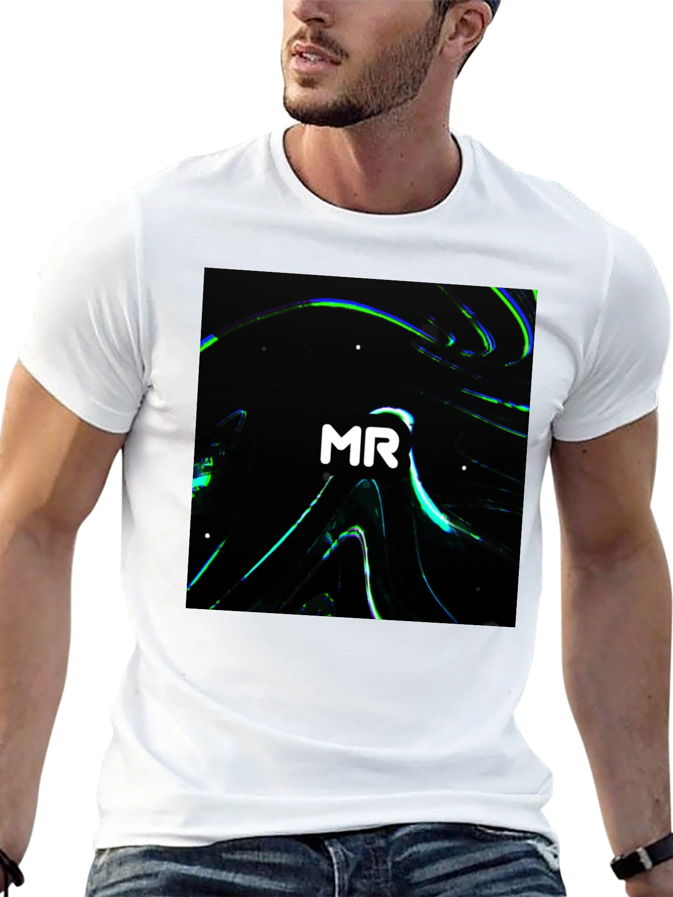 MR Abstract Black Graphic Tee - Modern Casual Wear