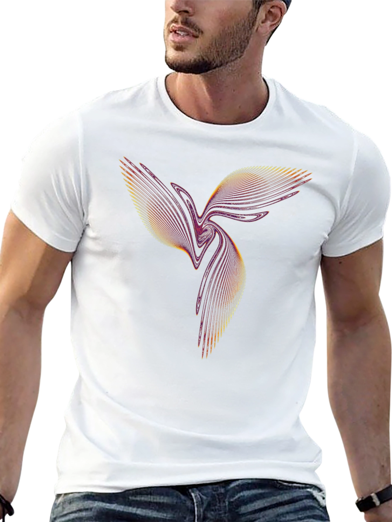 Abstract Bird Graphic T-Shirt - Modern Design
