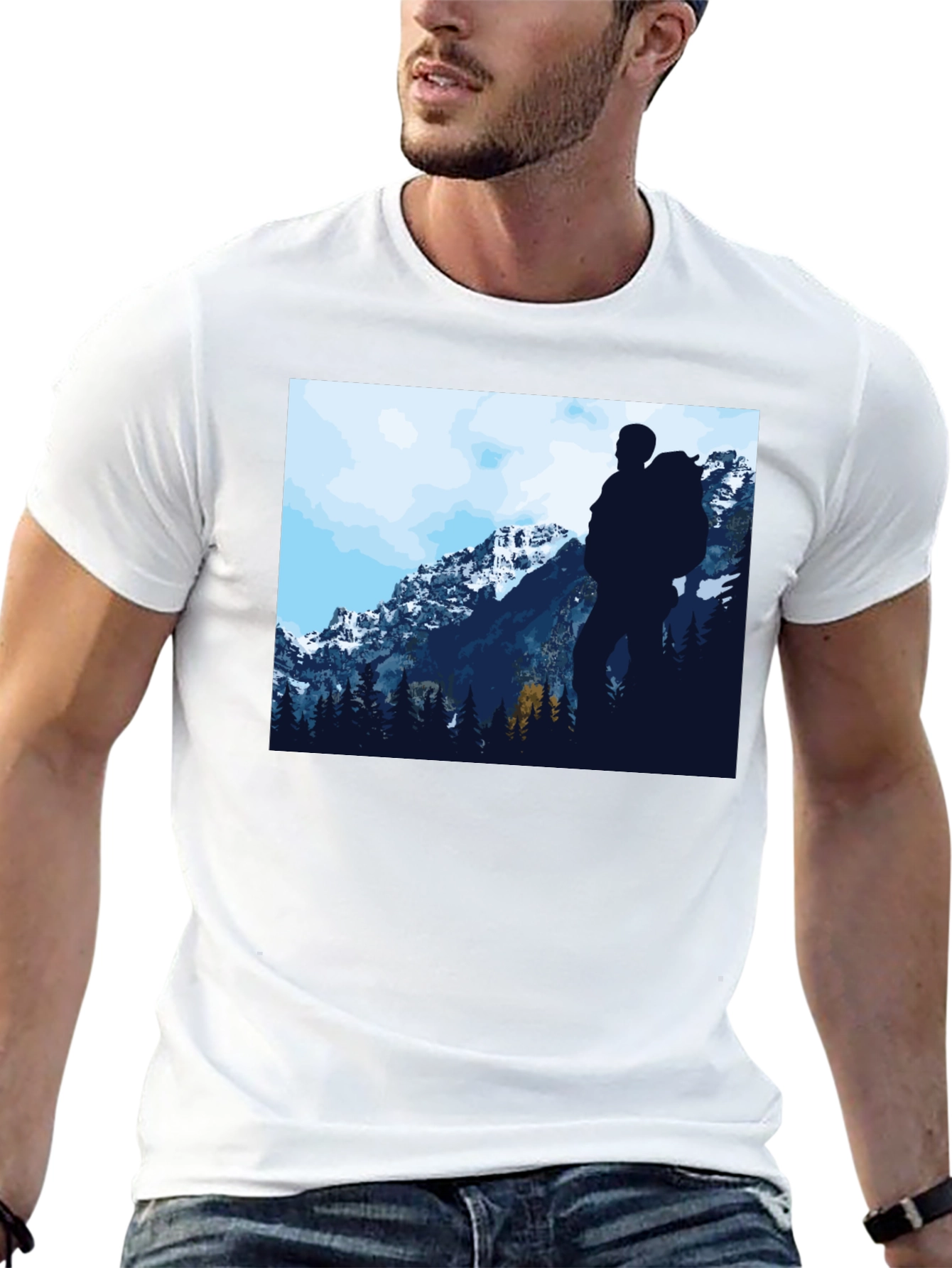 Nature Hiker Graphic Tee - Black Casual T-Shirt