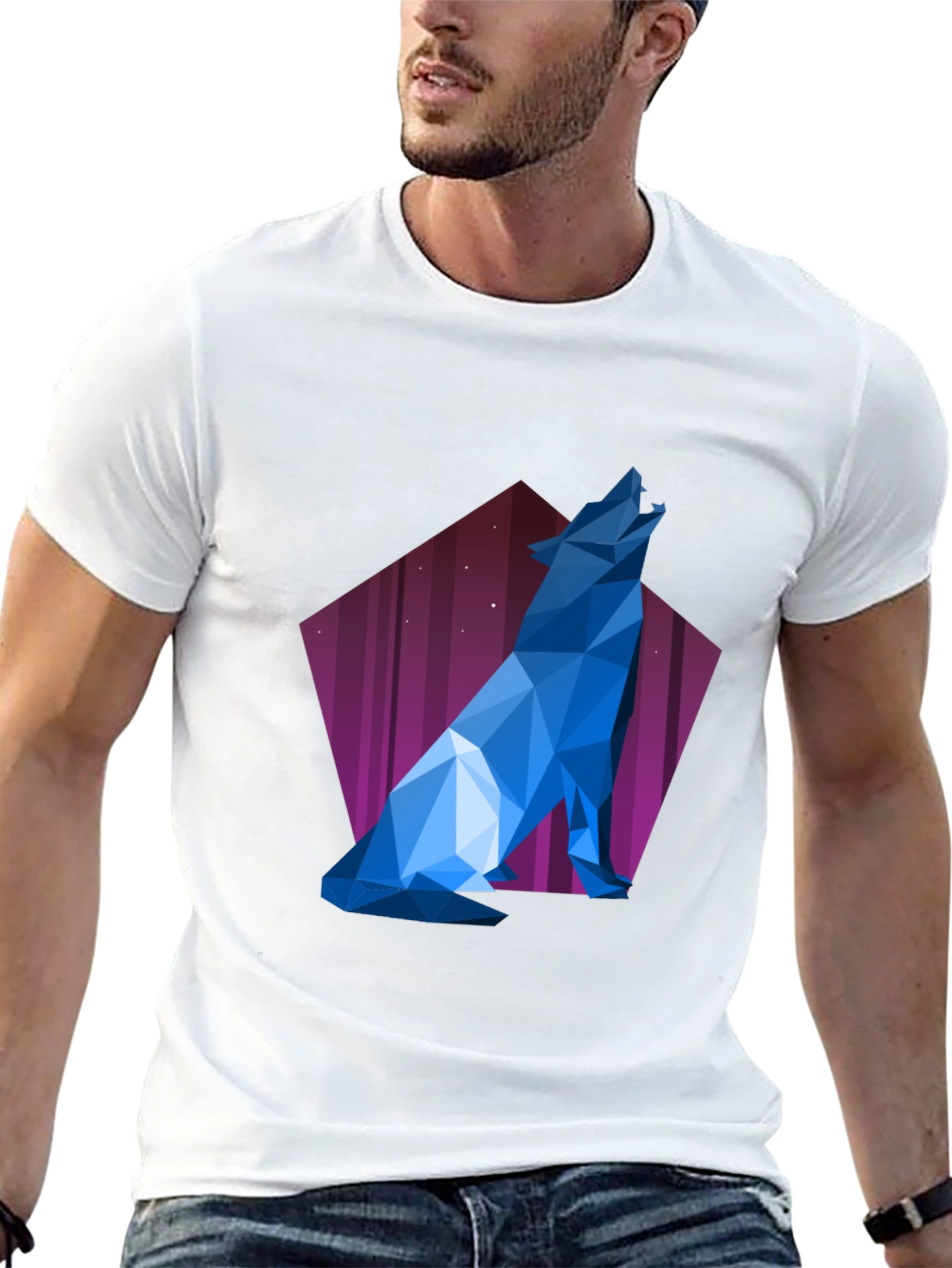 Geometric Wolf T-Shirt - Modern Graphic Tee