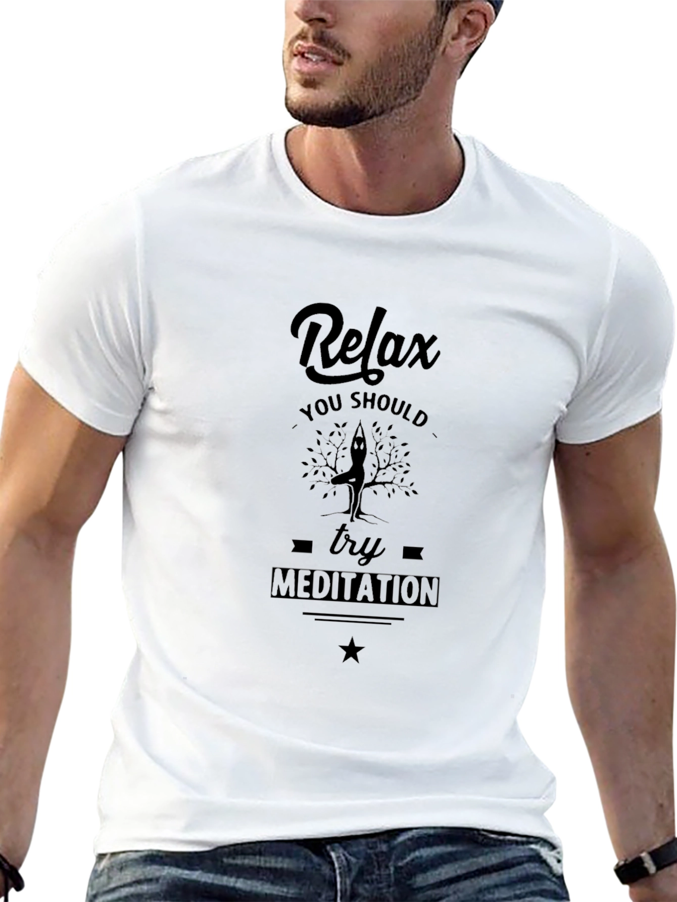 Relax Meditation Black T-Shirt