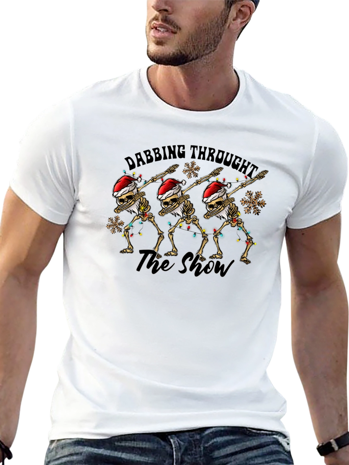 Dabbing Skeletons Christmas Graphic Tee