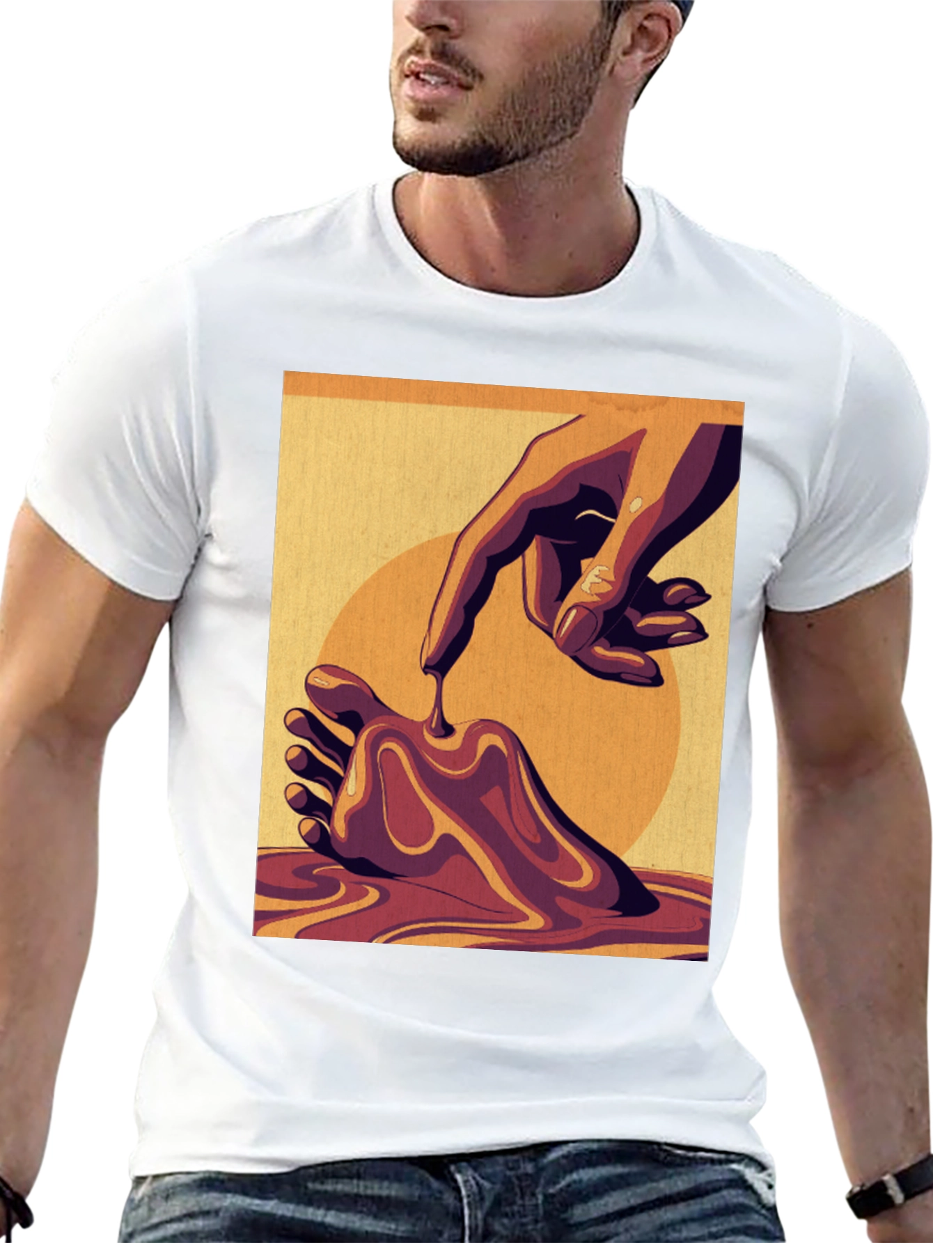 Abstract Art Graphic Print Black Tee