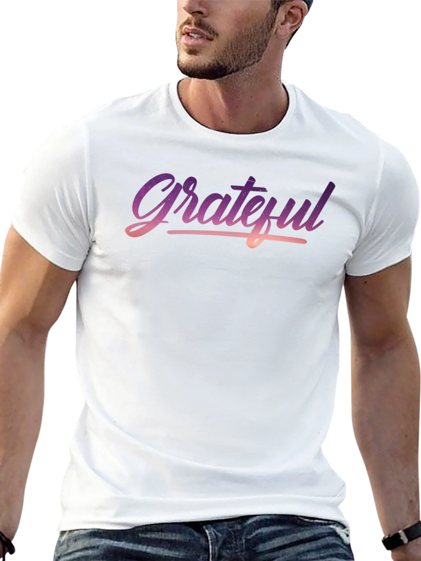 Grateful Graphic Print Black T-Shirt