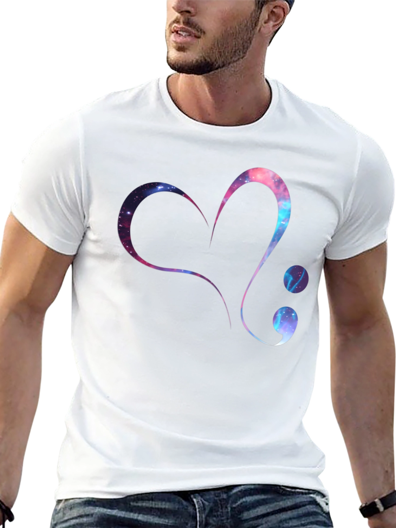 Galaxy Heart Semicolon Graphic Tee