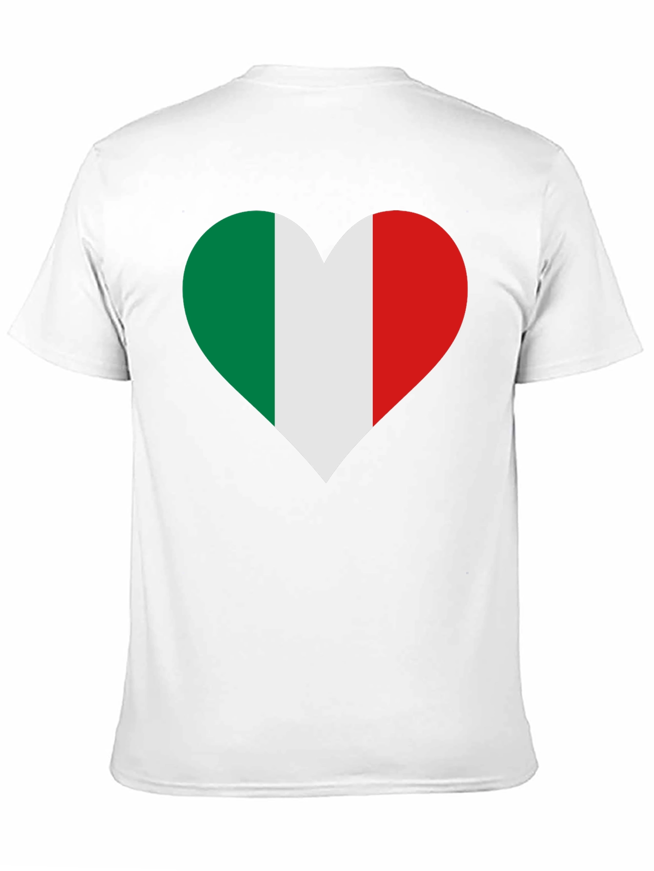 Italian Flag Heart Black T-Shirt