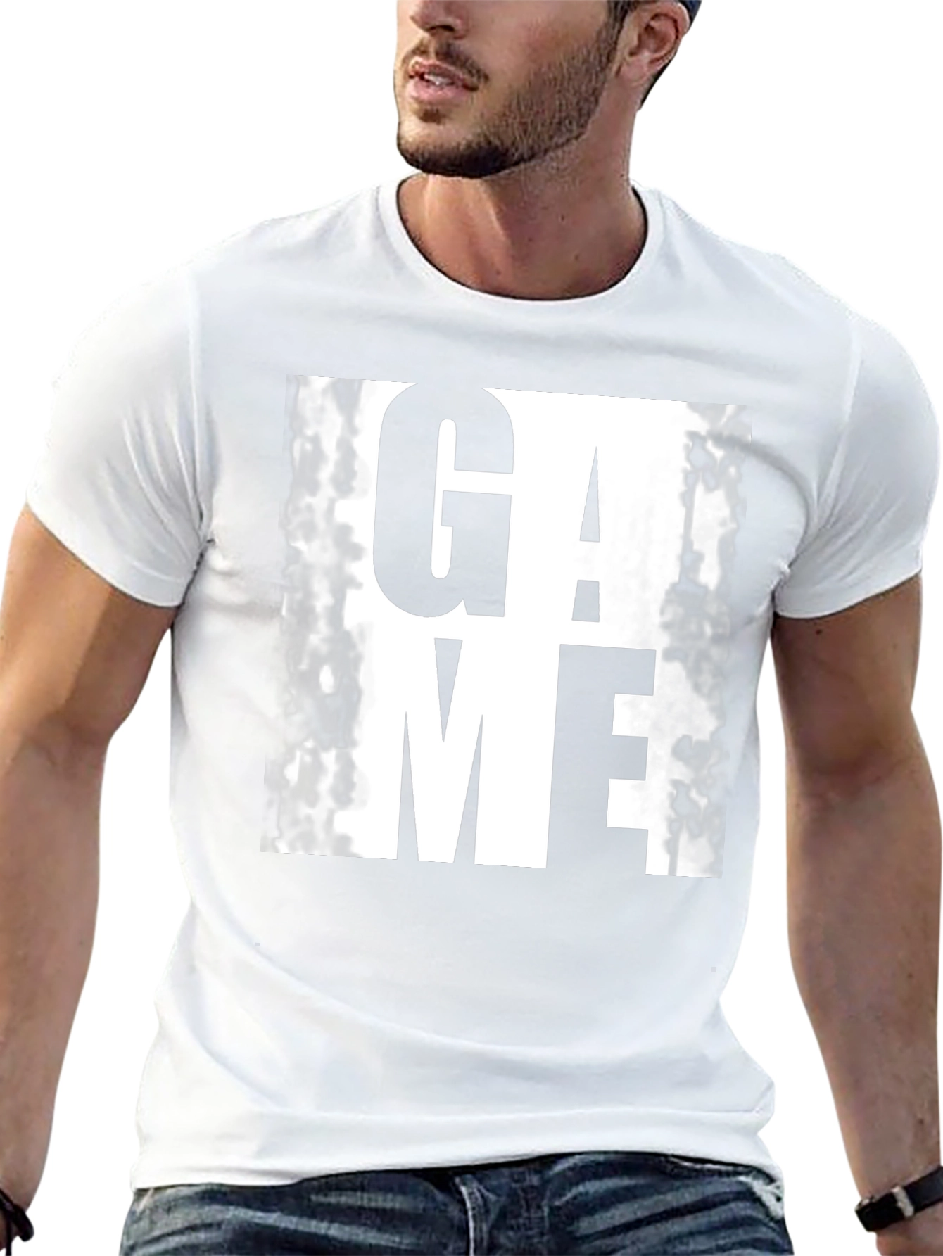 Game Graphic Print T-Shirt - Black