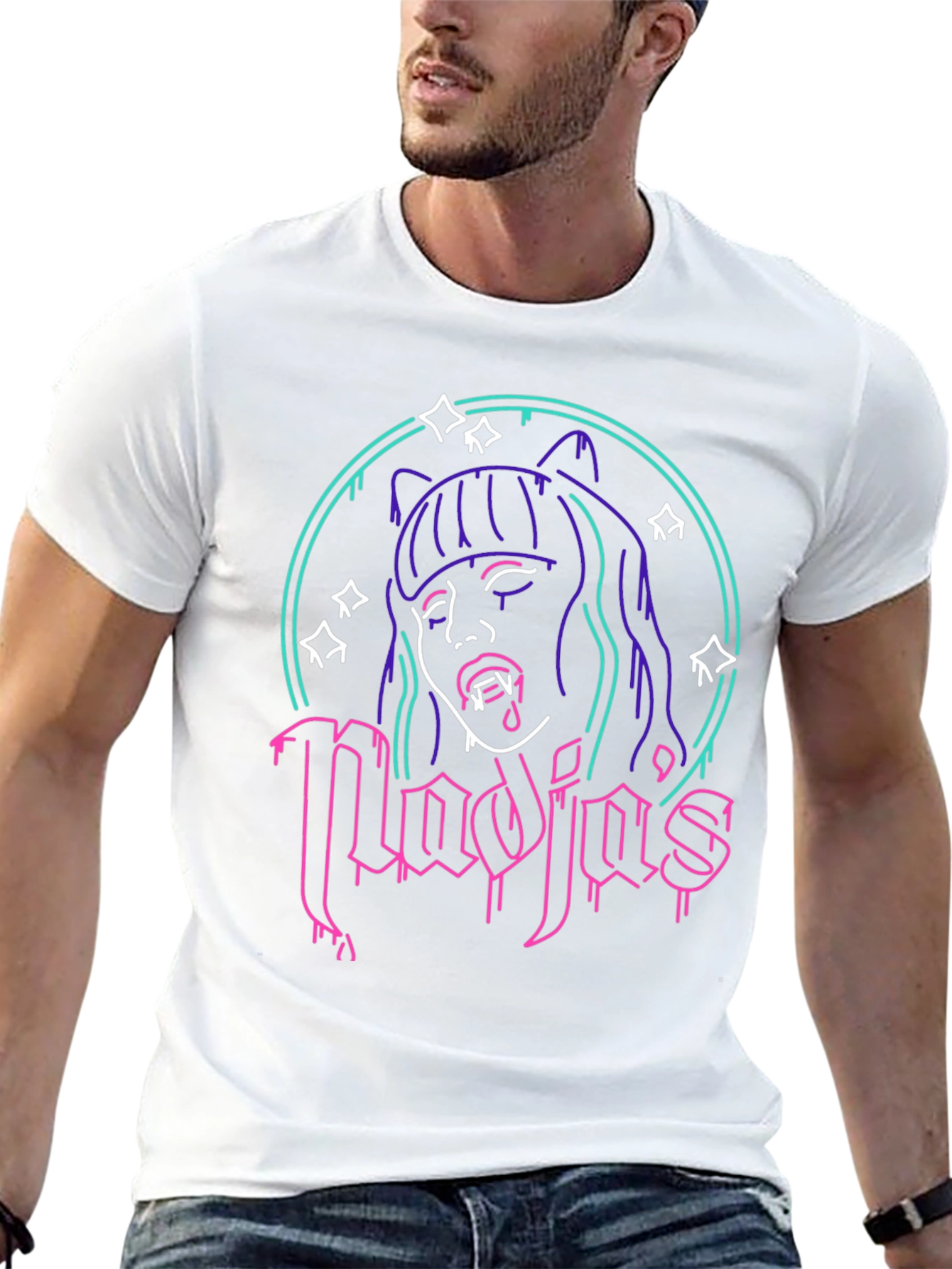 Nadja Vampire Neon Graphic T-Shirt - Black