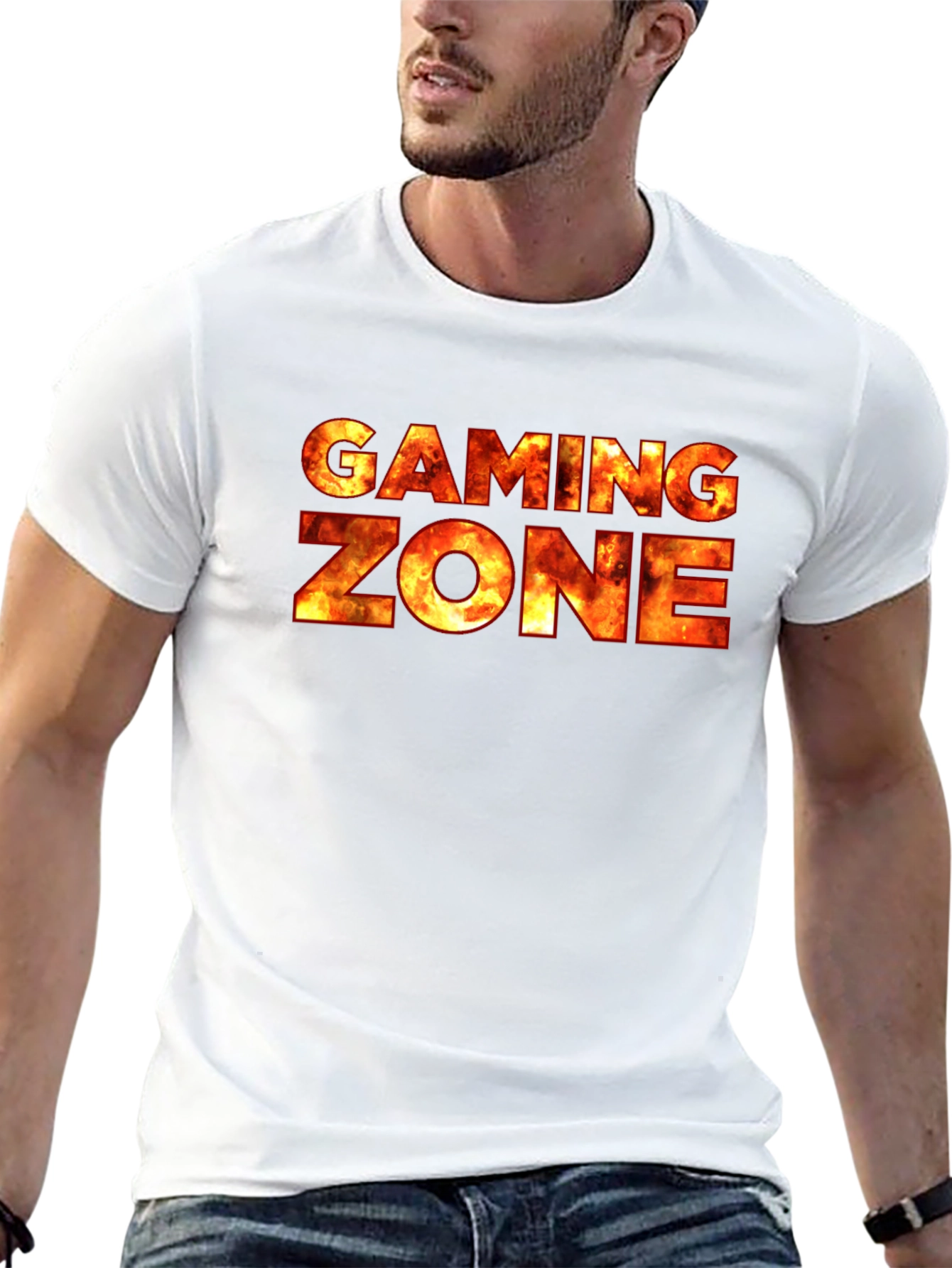 Gaming Zone Black T-Shirt - Fiery Gamer Style