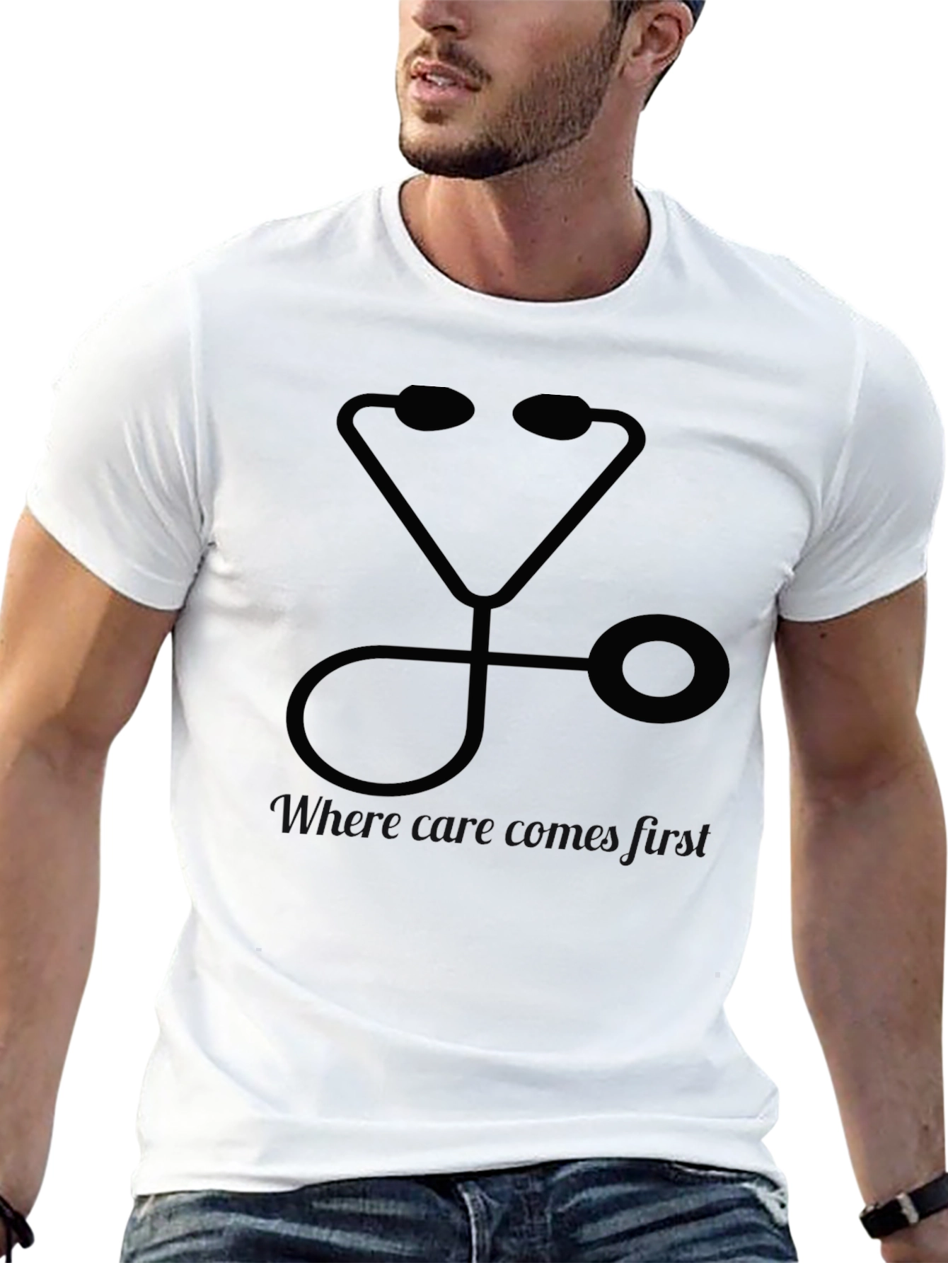 Stethoscope Graphic Tee - Black