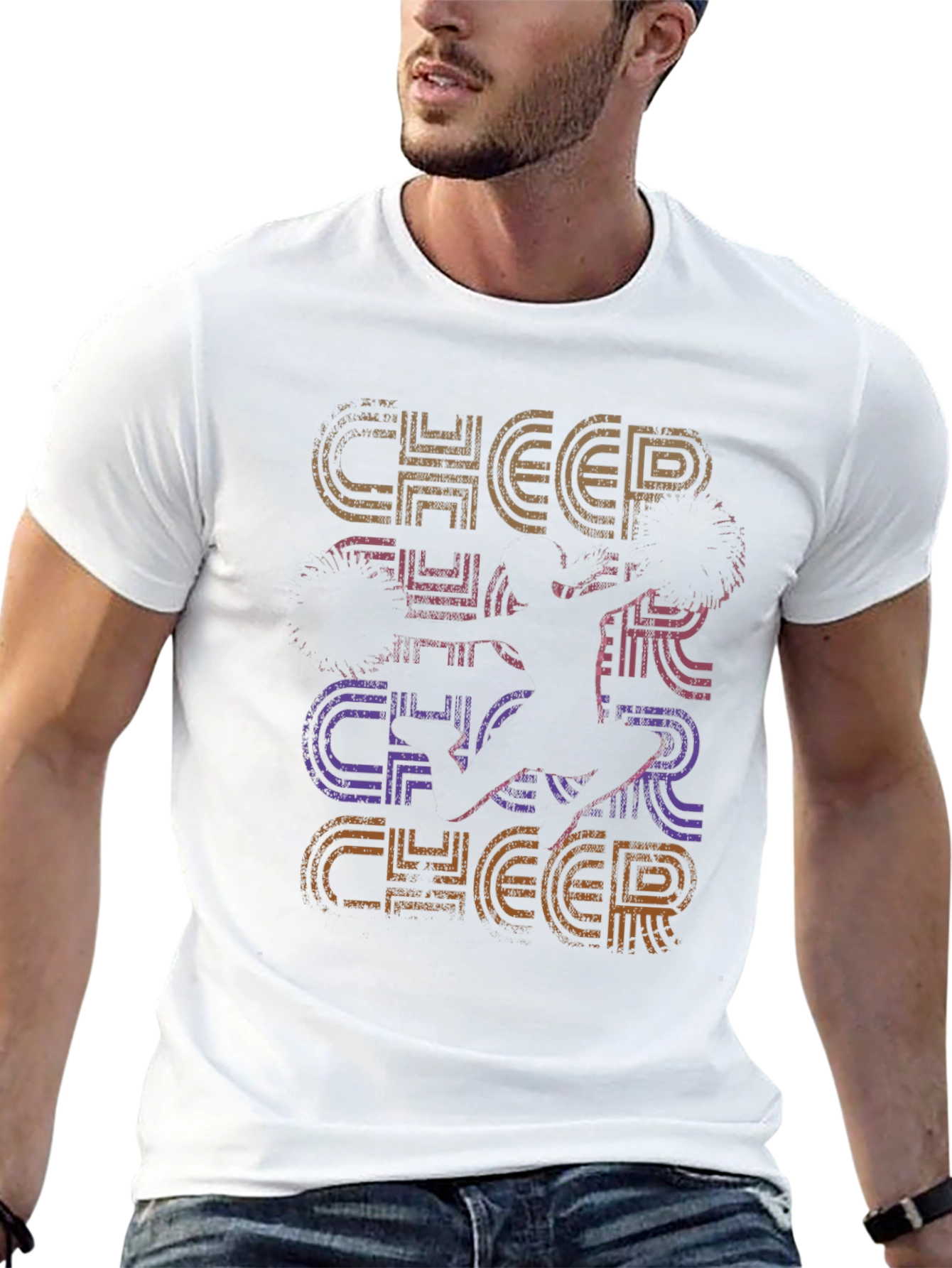 Retro Cheerleader Graphic T-Shirt