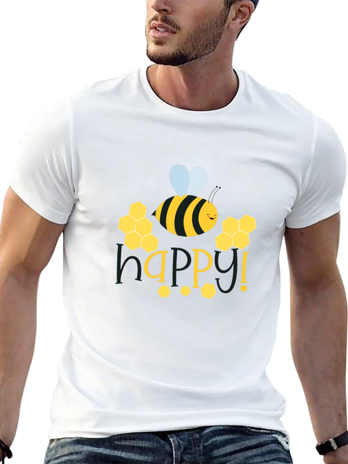 Happy Bee Graphic Tee - Black
