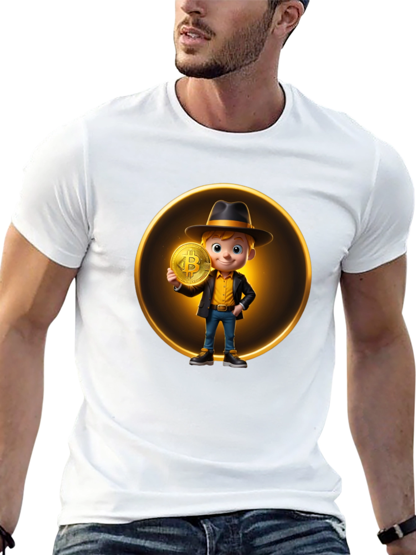 Bitcoin Boy Graphic Black T-Shirt
