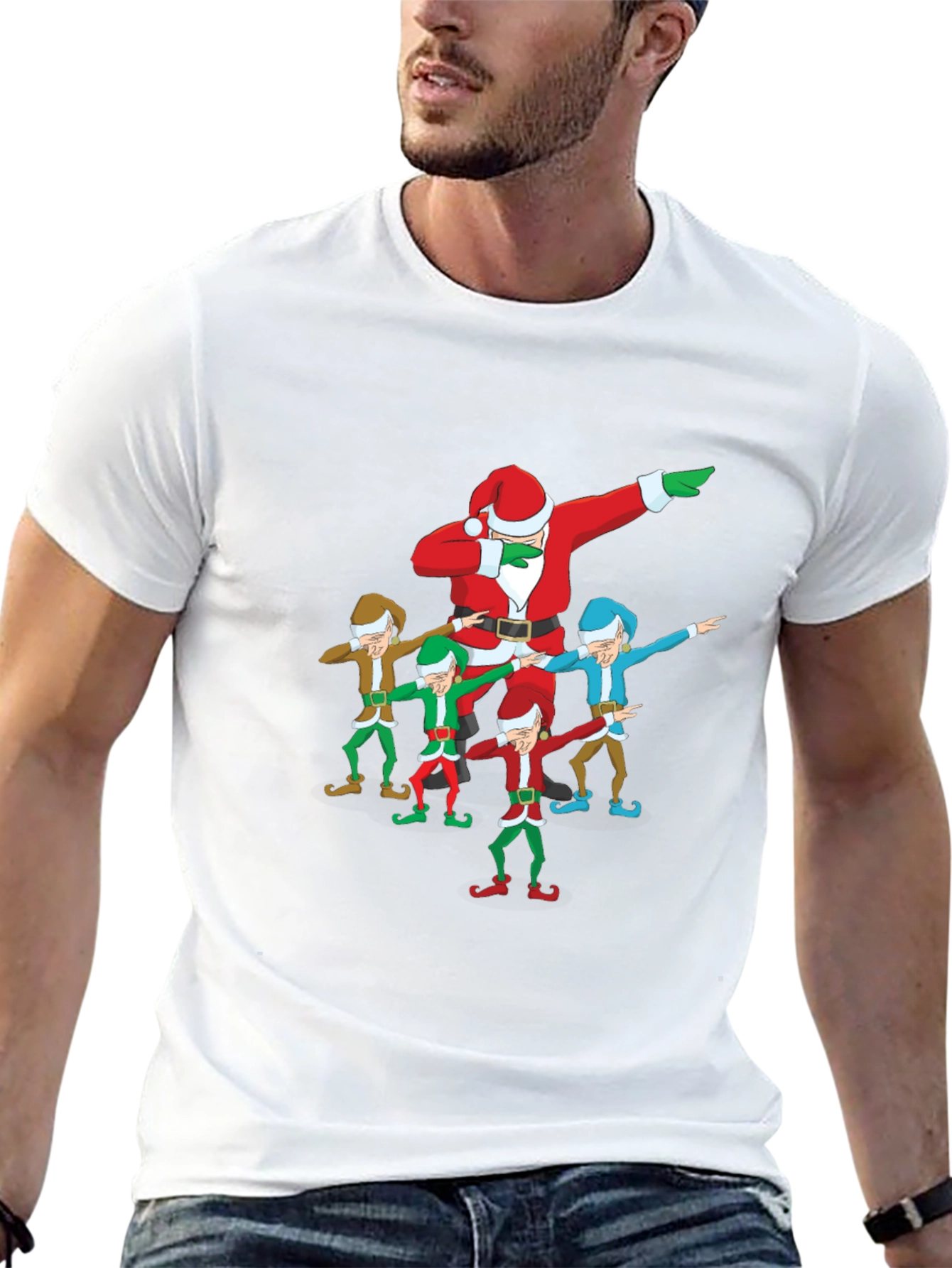 Dabbing Santa & Elves Graphic T-Shirt
