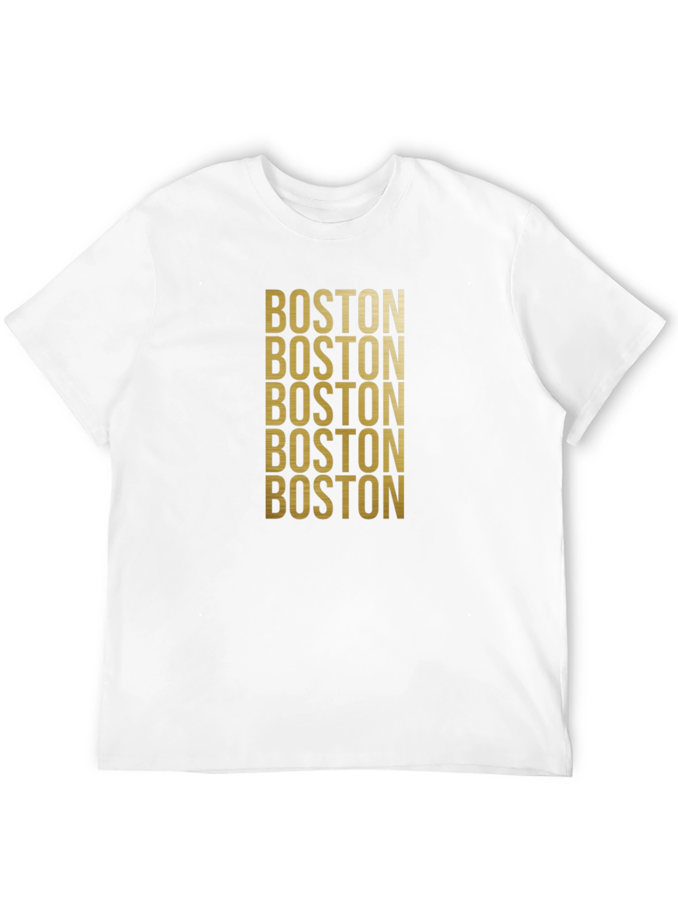 Boston Gold Print Black T-Shirt