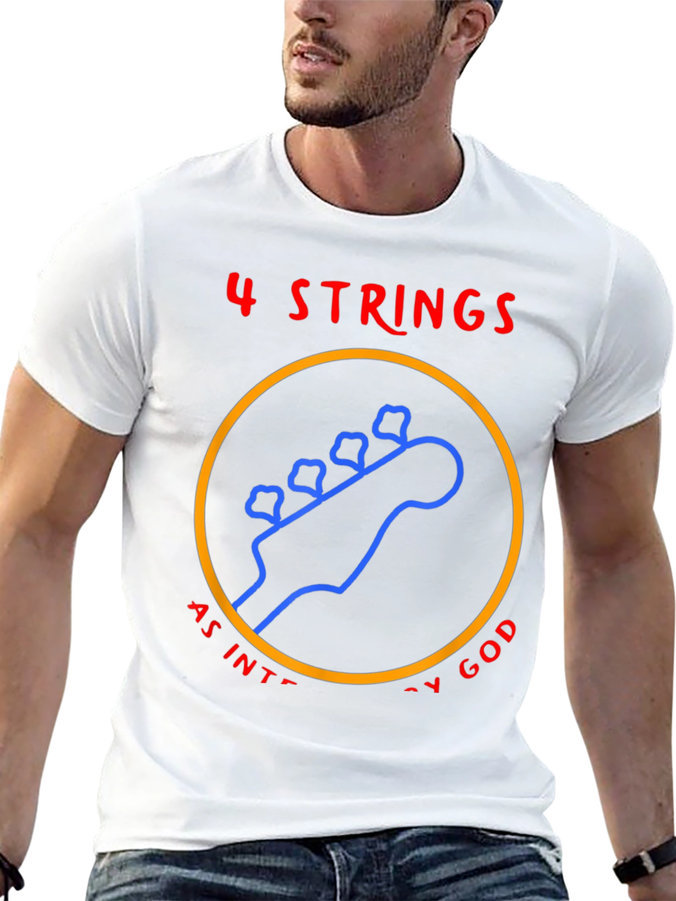 4 Strings Guitar T-Shirt - Music Lover Tee