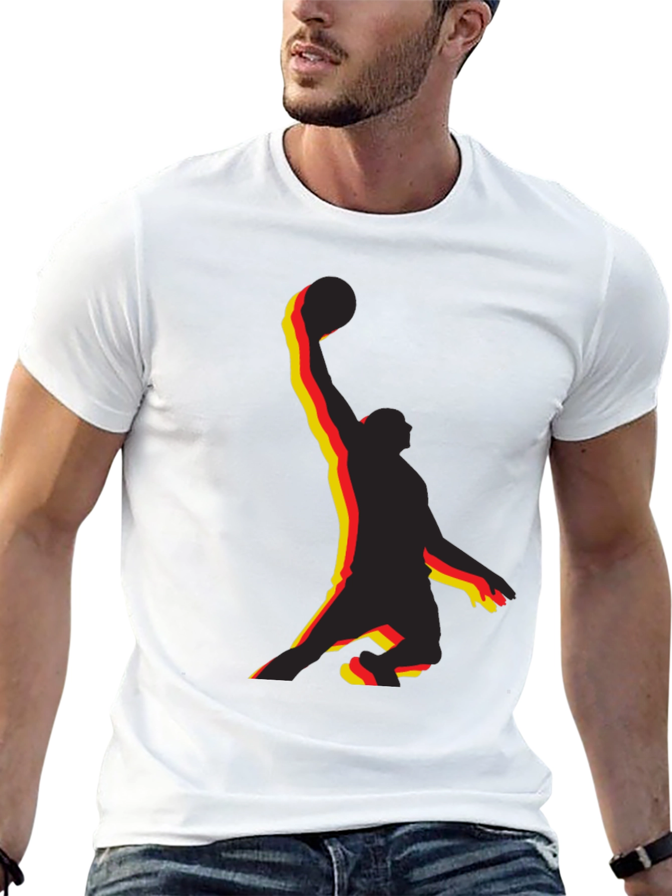 Basketball Player Graphic Tee - Black