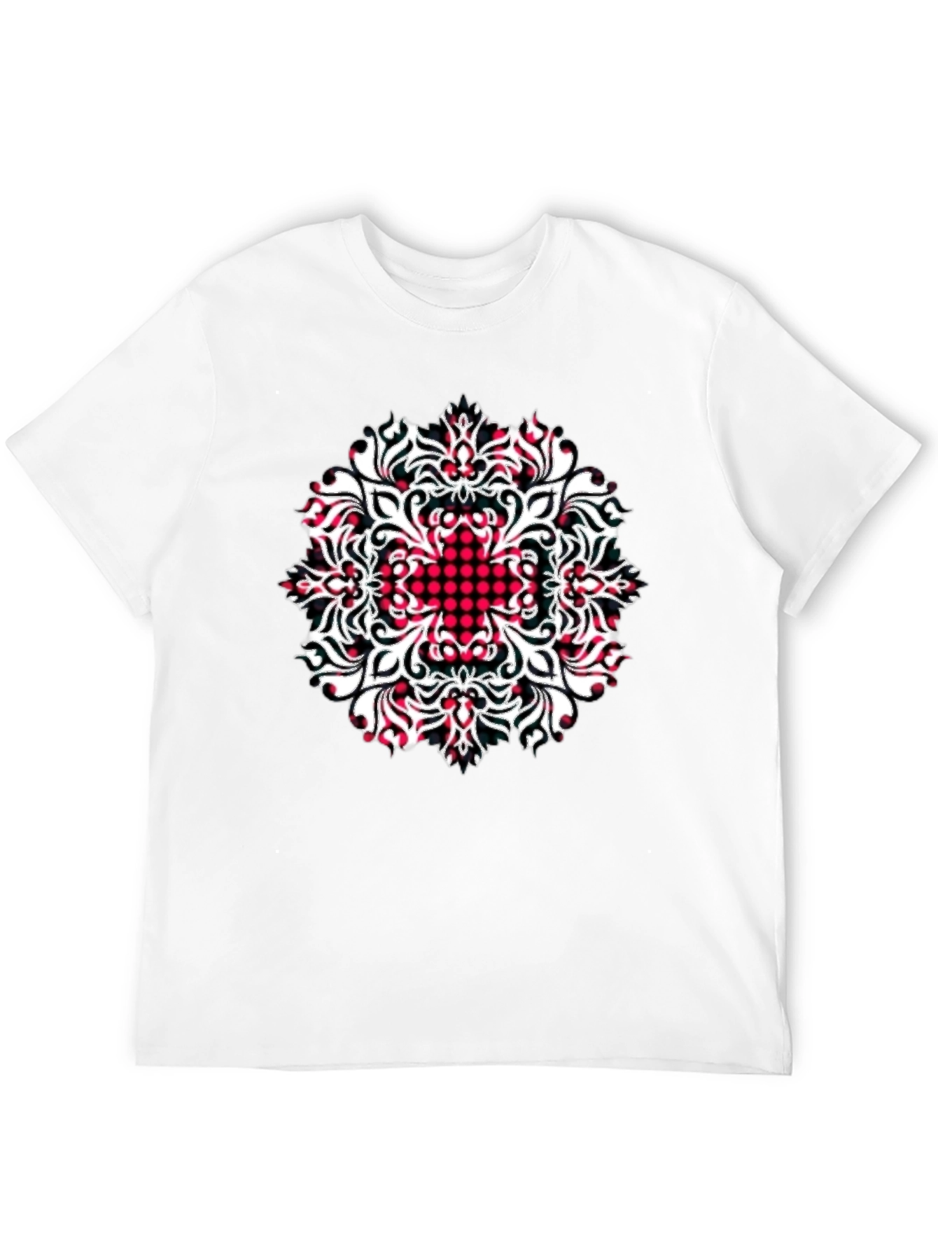 Black T-Shirt with Mandala Graphic Design