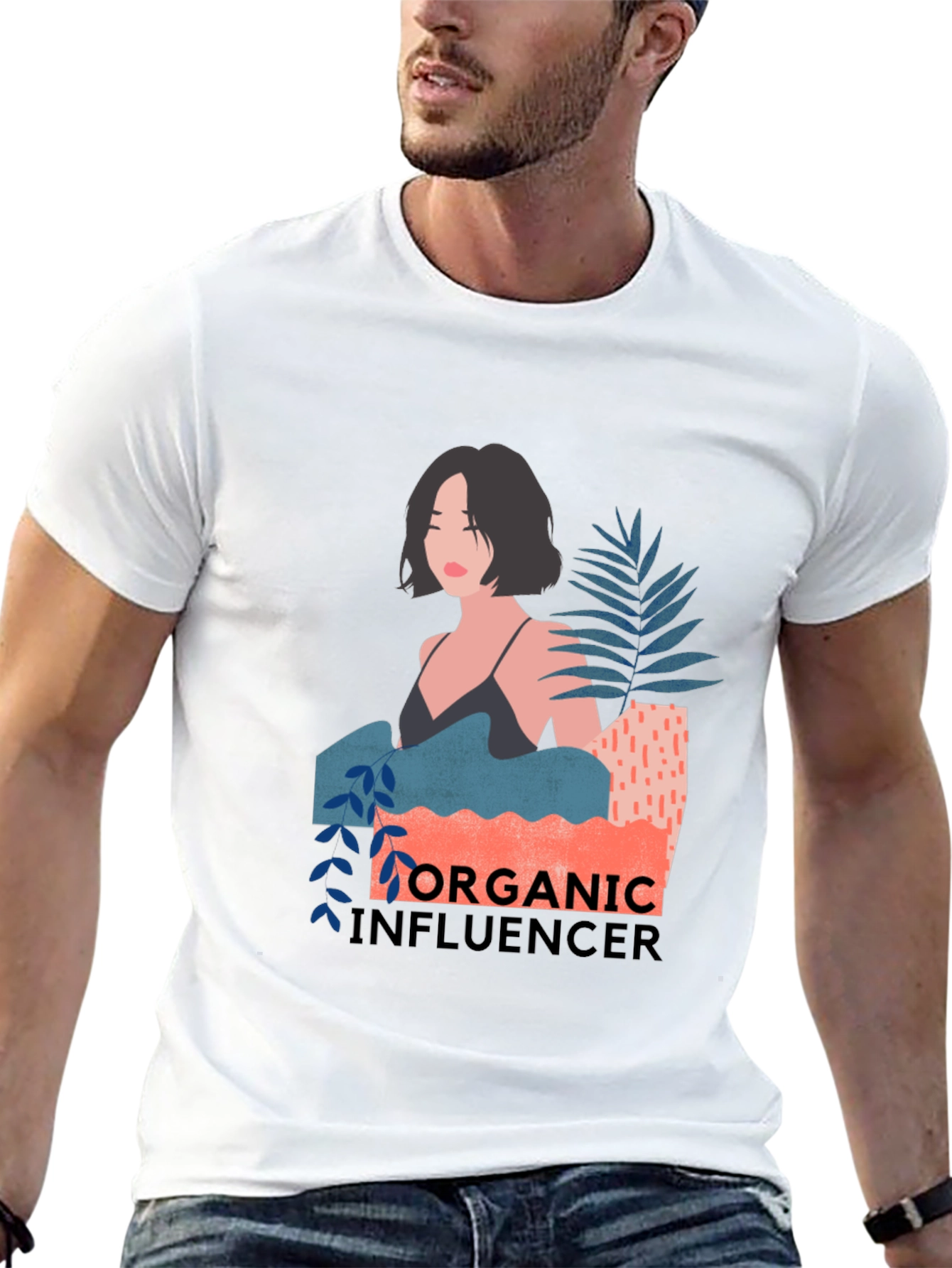 Organic Influencer Graphic Tee - Stylish Black T-Shirt