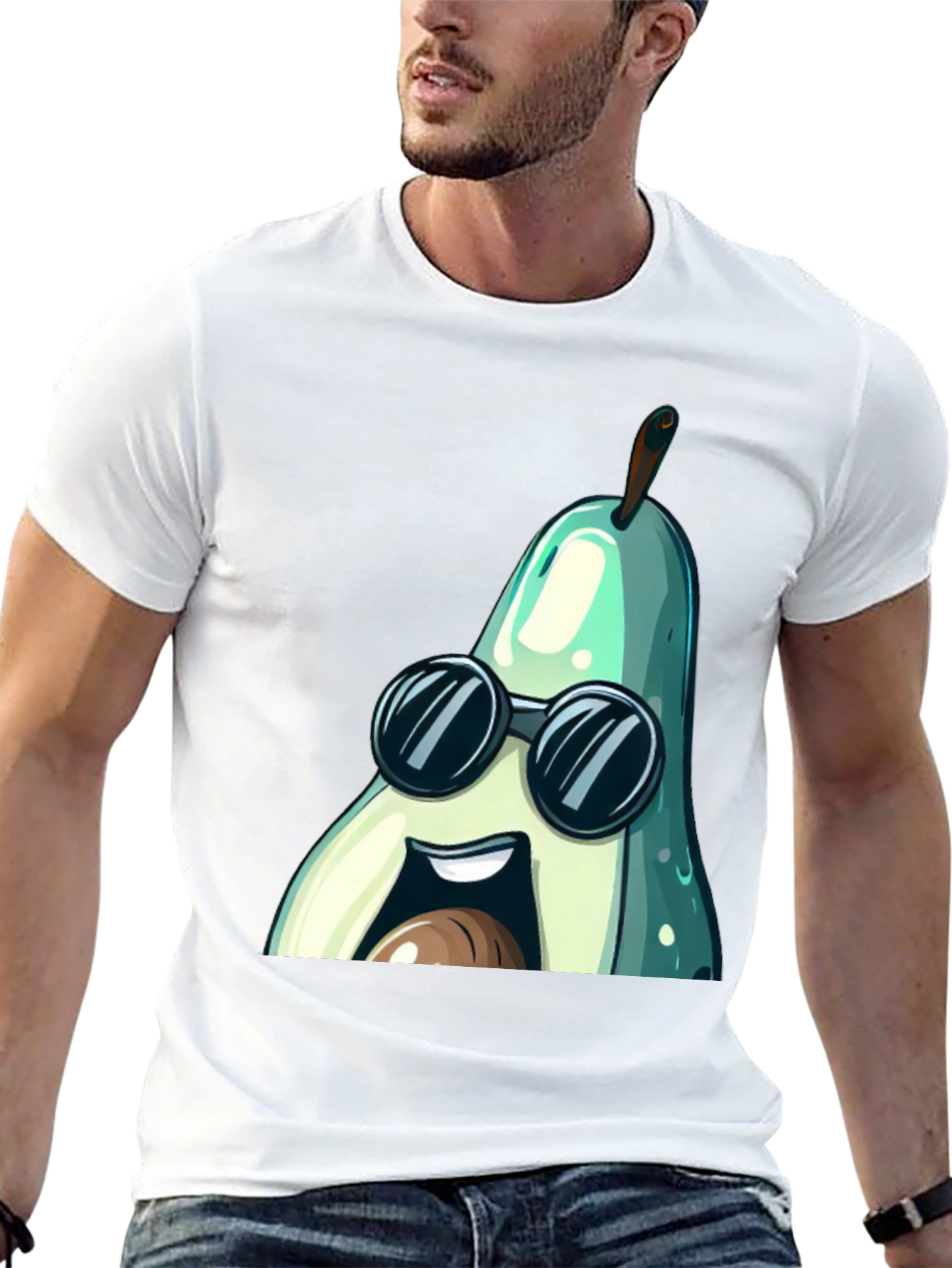 Cool Avocado Graphic Tee - Unisex Cotton T-Shirt