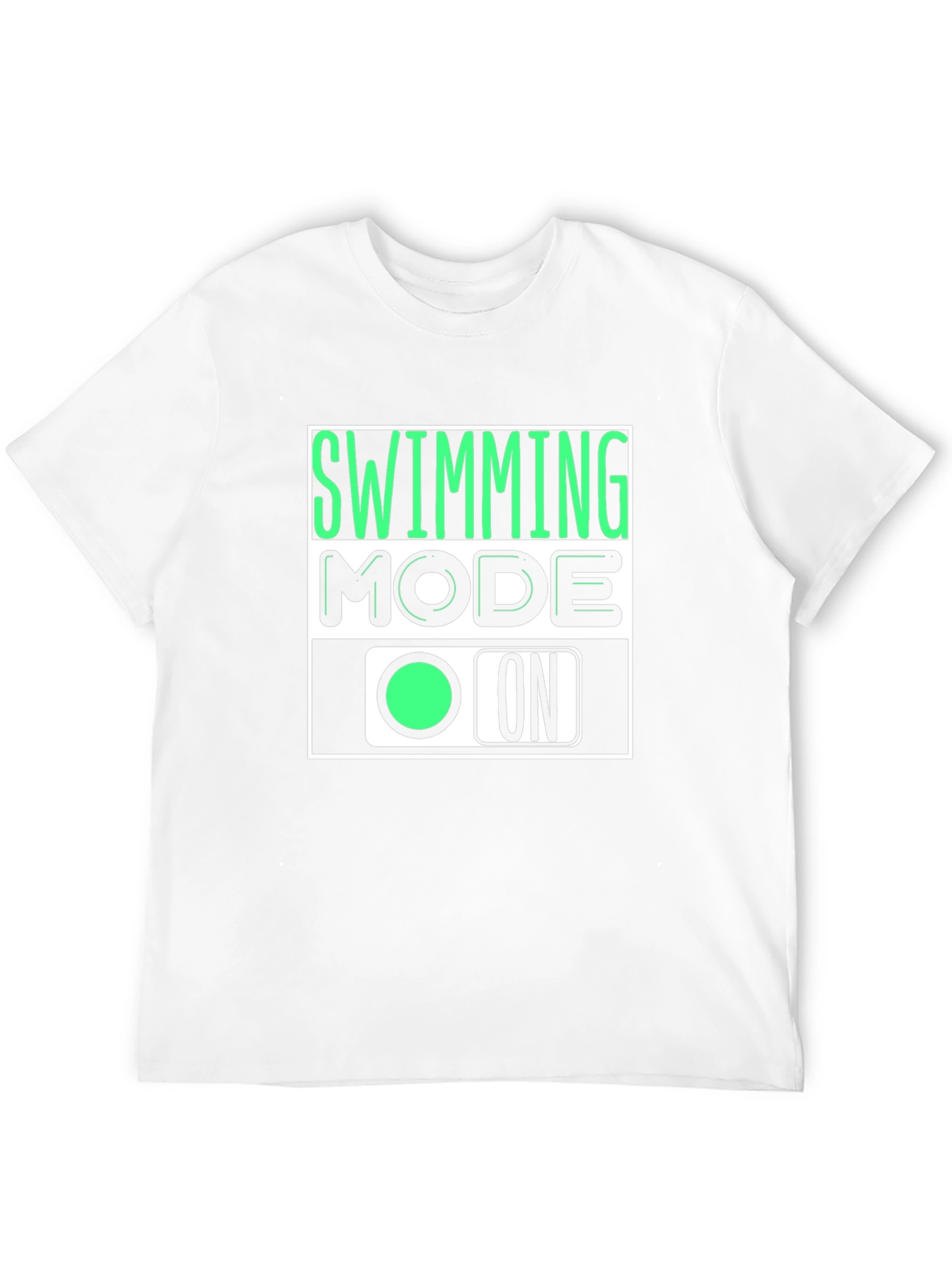 Swimming Mode On Graphic Tee - Black Cotton T-Shirt