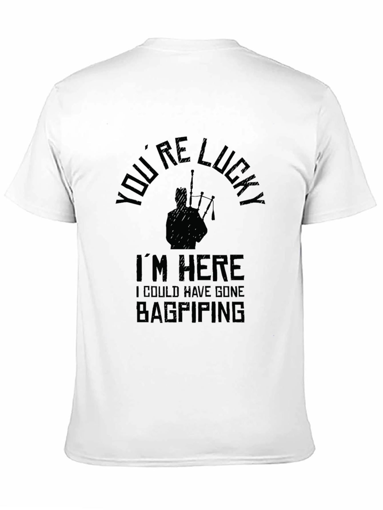 Lucky Bagpiping Graphic Tee - Mens Black T-Shirt