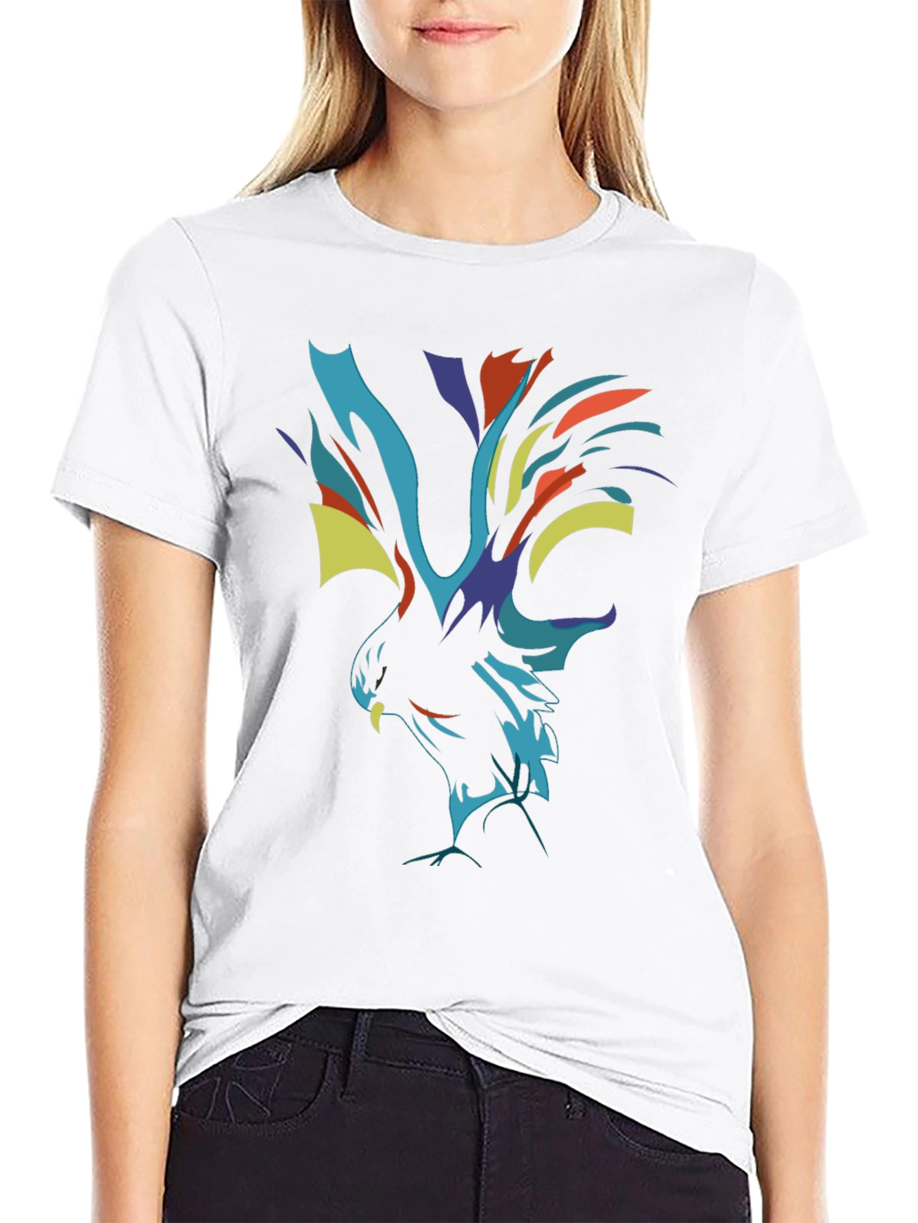 Abstract Phoenix Graphic Black T-Shirt